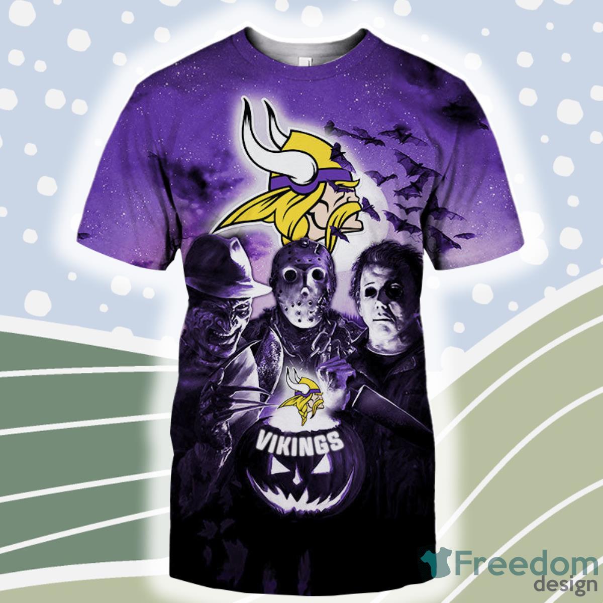 Minnesota Vikings Tee Shirts 3D Hand Skull For Men And Women - Freedomdesign