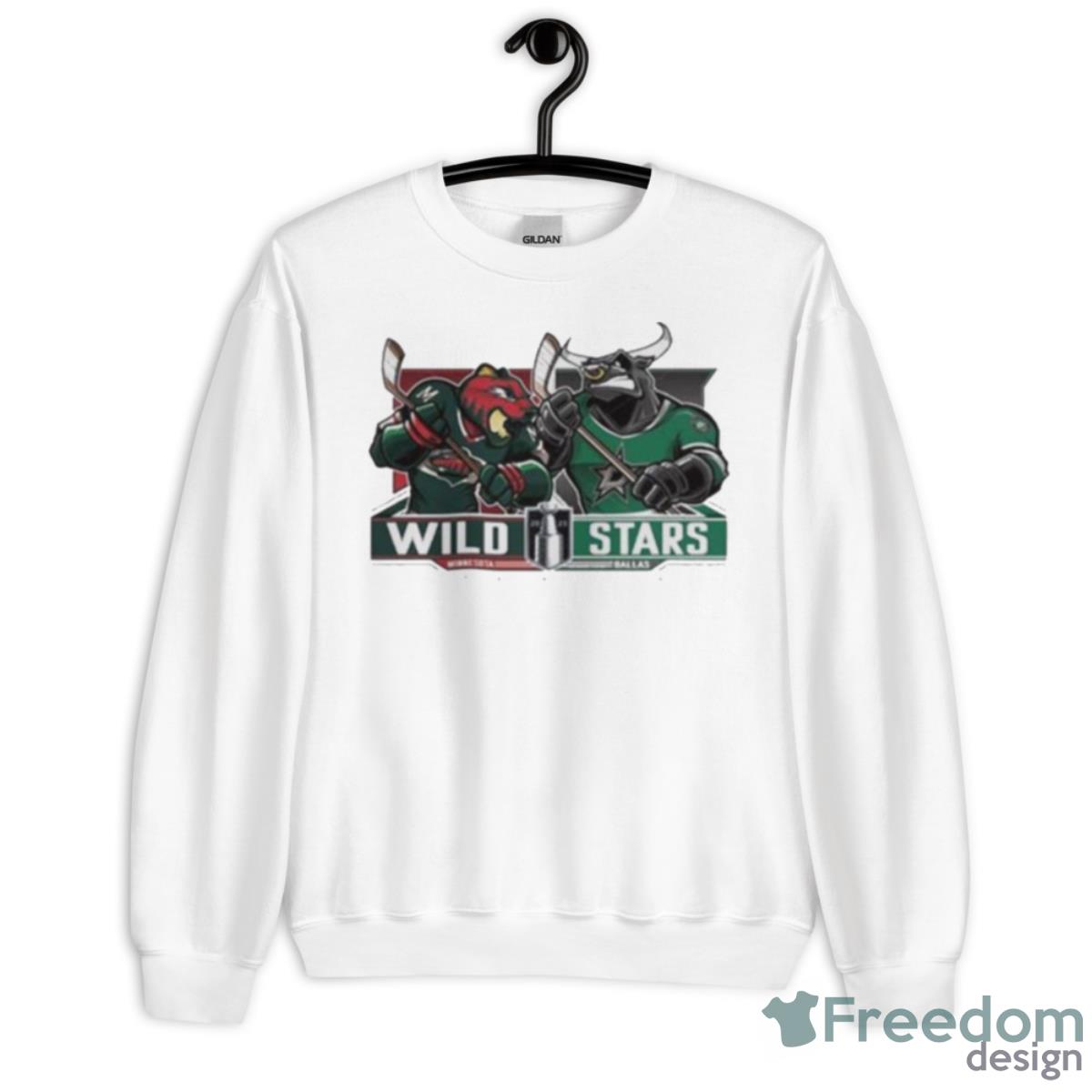Minnesota Wild Vs Dallas Stars Western Conference Quarterfinals 2023 Stanley Cup Playoffs Shirt - Unisex Heavy Blend Crewneck Sweatshirt