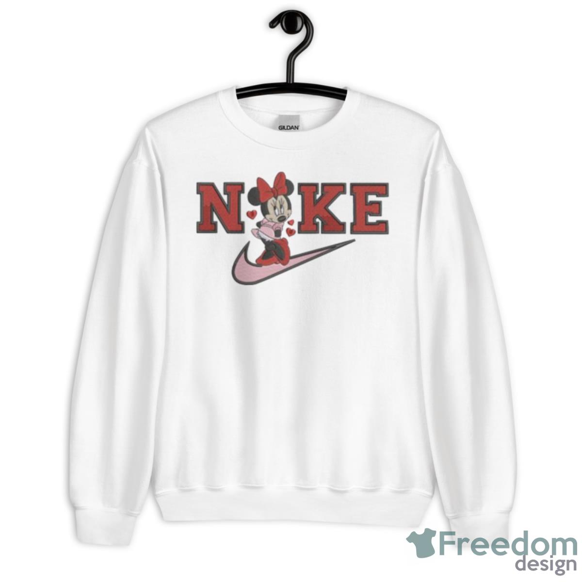 Minnie Mouse Nike Embroidery Shirt - Unisex Heavy Blend Crewneck Sweatshirt