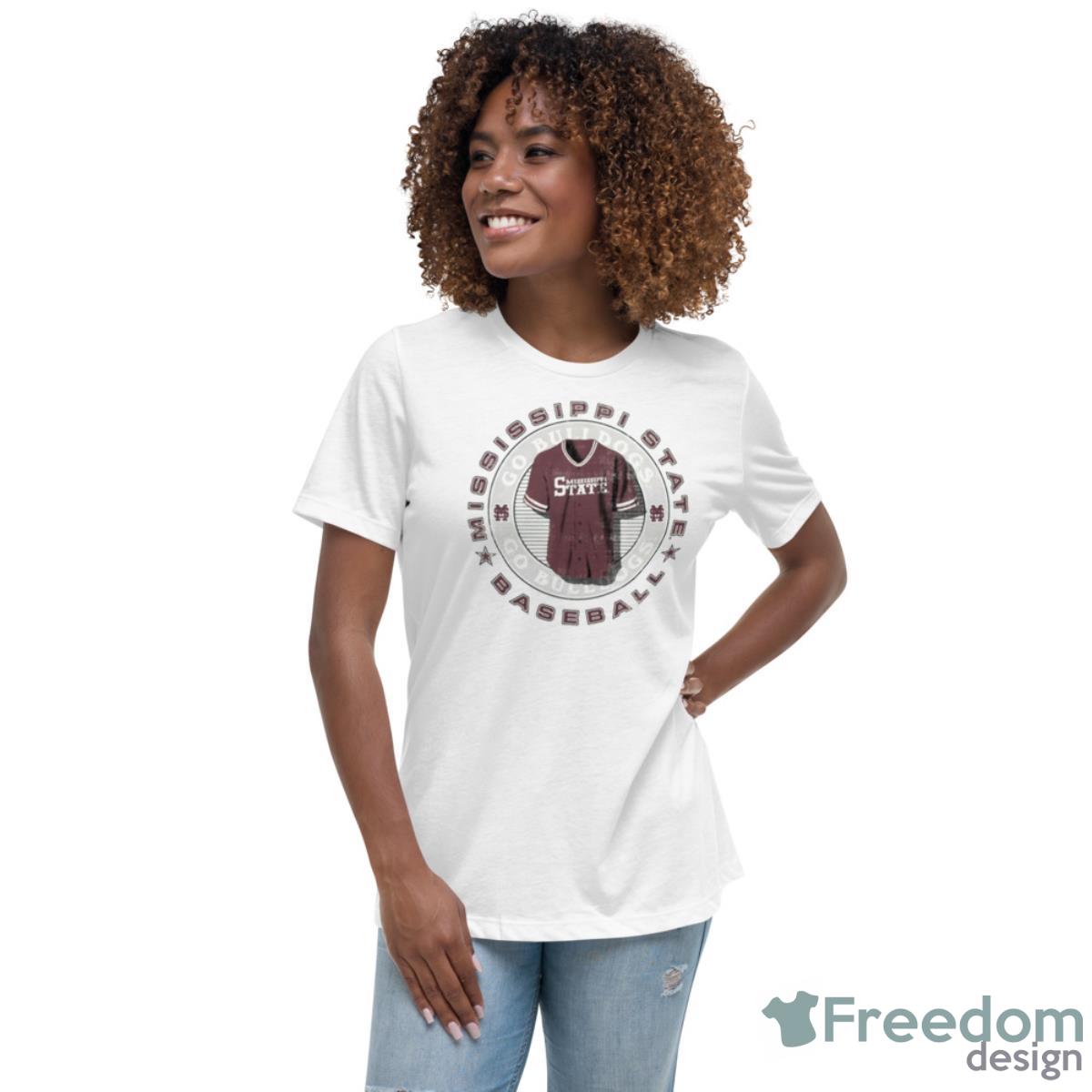 Mississippi State Baseball Jersey Go Bulldogs Shirt - Womens Relaxed Short Sleeve Jersey Tee Mississippi State Baseball Jersey Go Bulldogs Shirt - Womens Relaxed Short Sleeve Jersey Tee