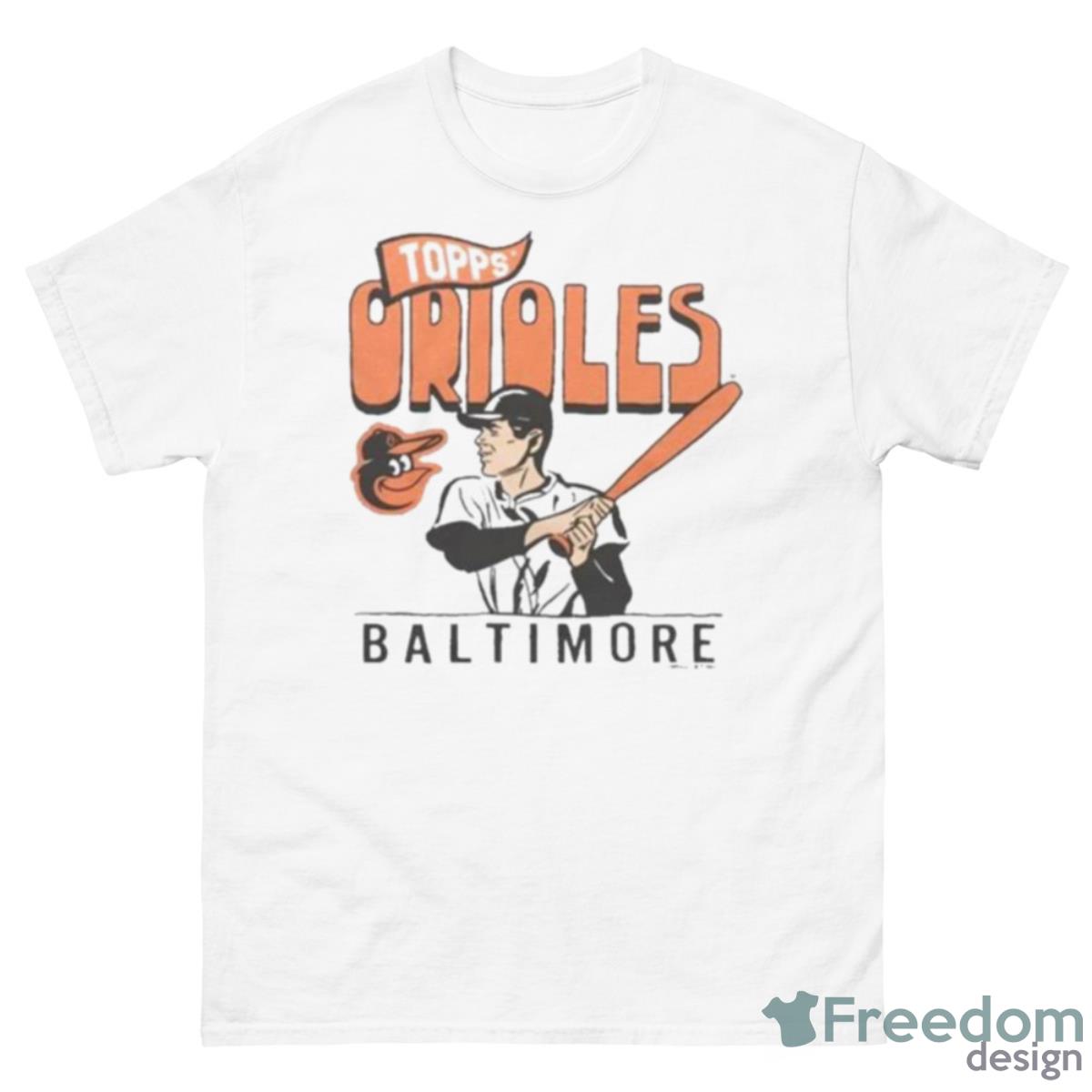 MLB X Topps Baltimore Orioles Shirt - 500 Men’s Classic Tee Gildan
