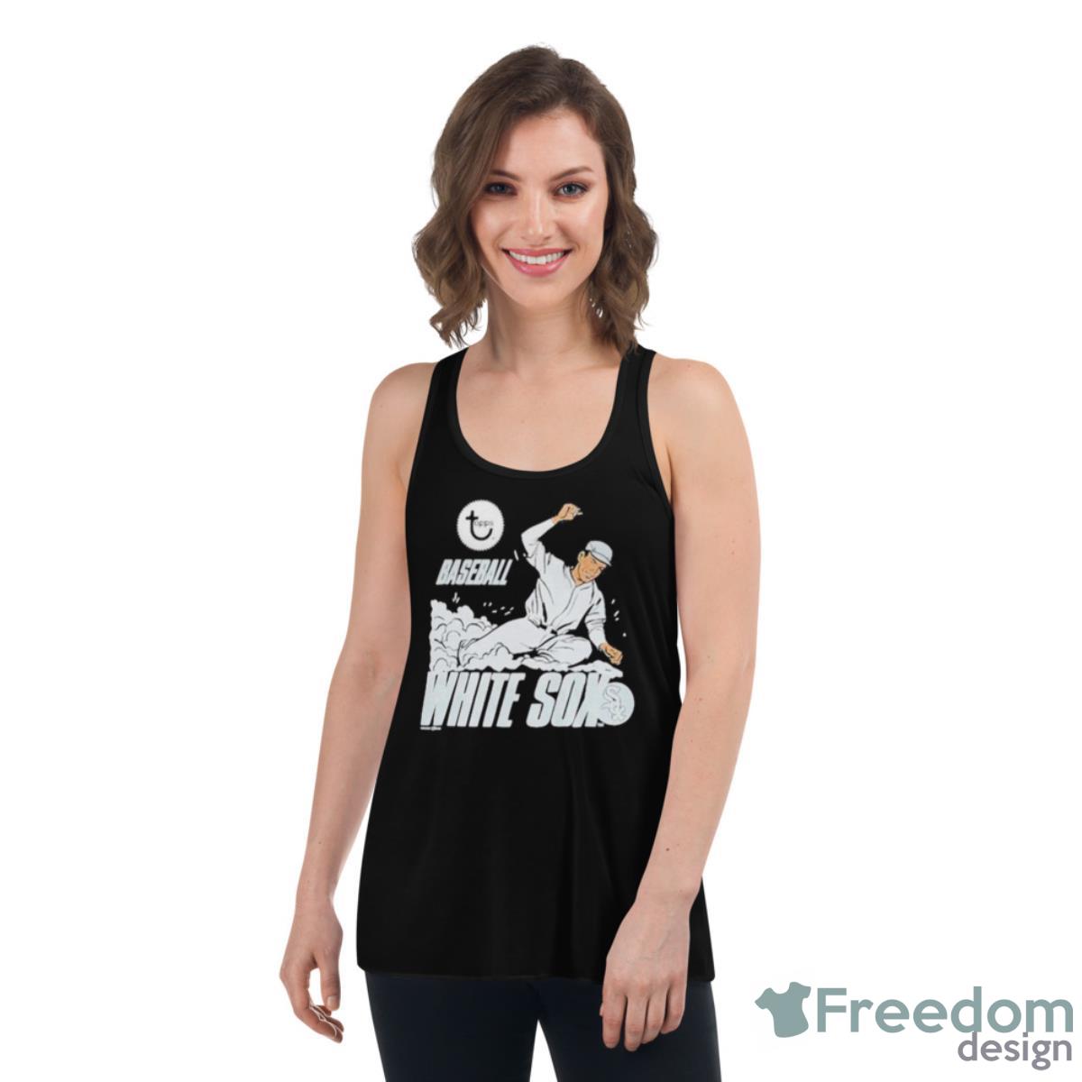 MLB X Topps Chicago White Sox Shirt - Womens Flowy Racerback Tank MLB X Topps Chicago White Sox Shirt - Womens Flowy Racerback Tank