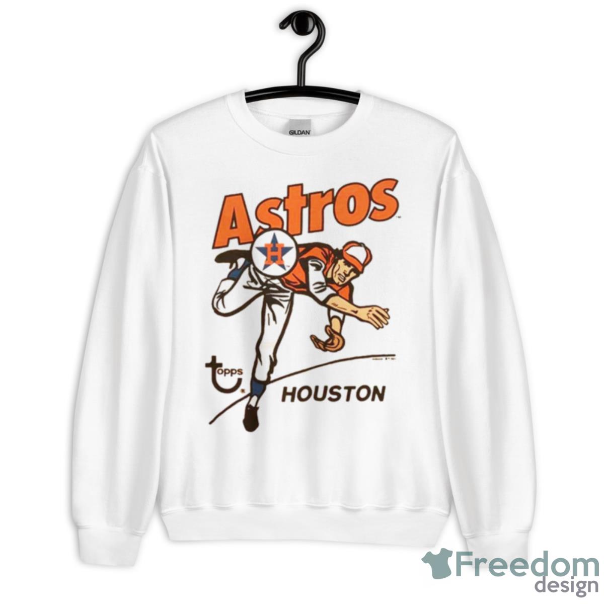 MLB X Topps Houston Astros Shirt - Unisex Heavy Blend Crewneck Sweatshirt