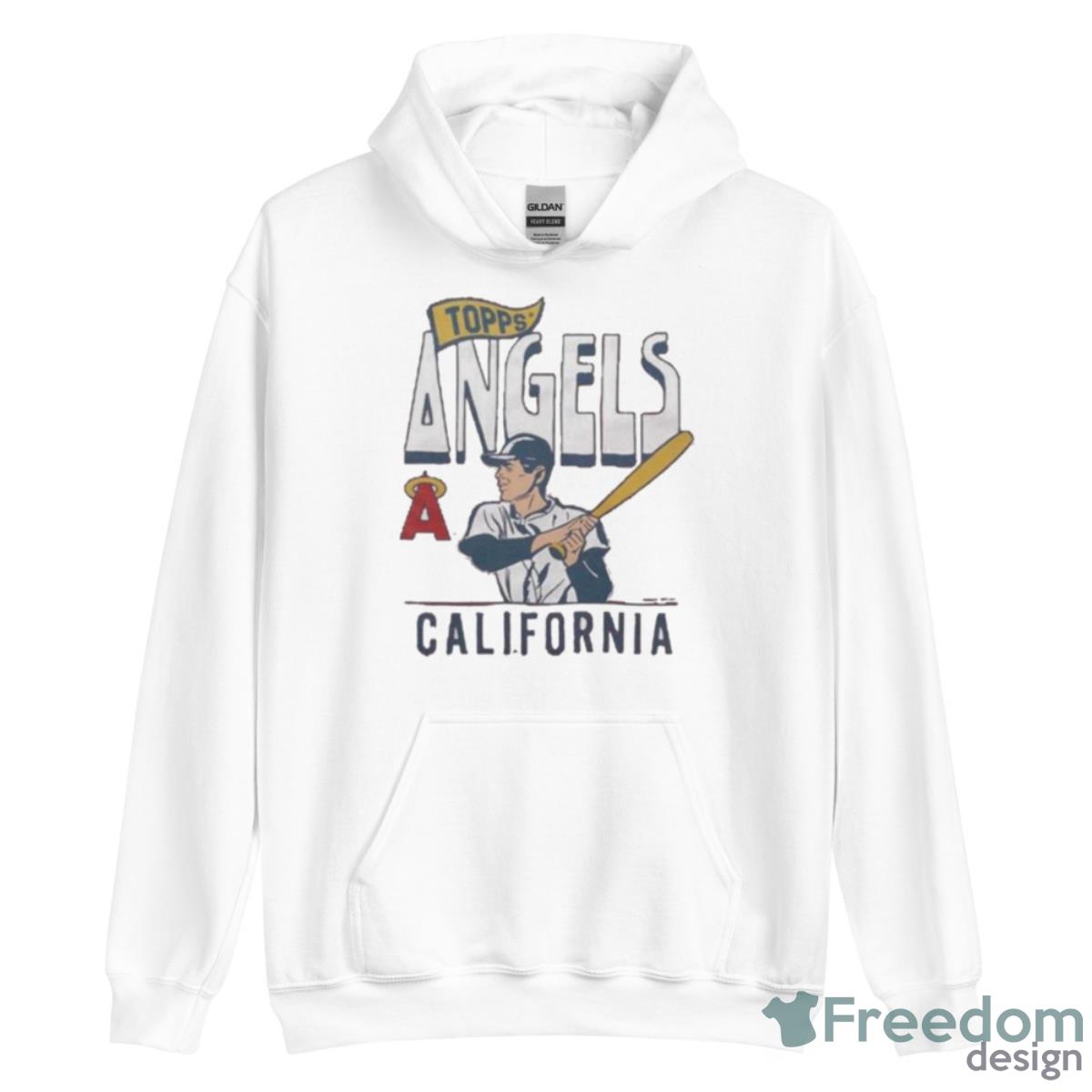 MLB X Topps Los Angeles Angels Shirt image MLB X Topps Los Angeles Angels Shirt - Unisex Heavy Blend Hooded Sweatshirt