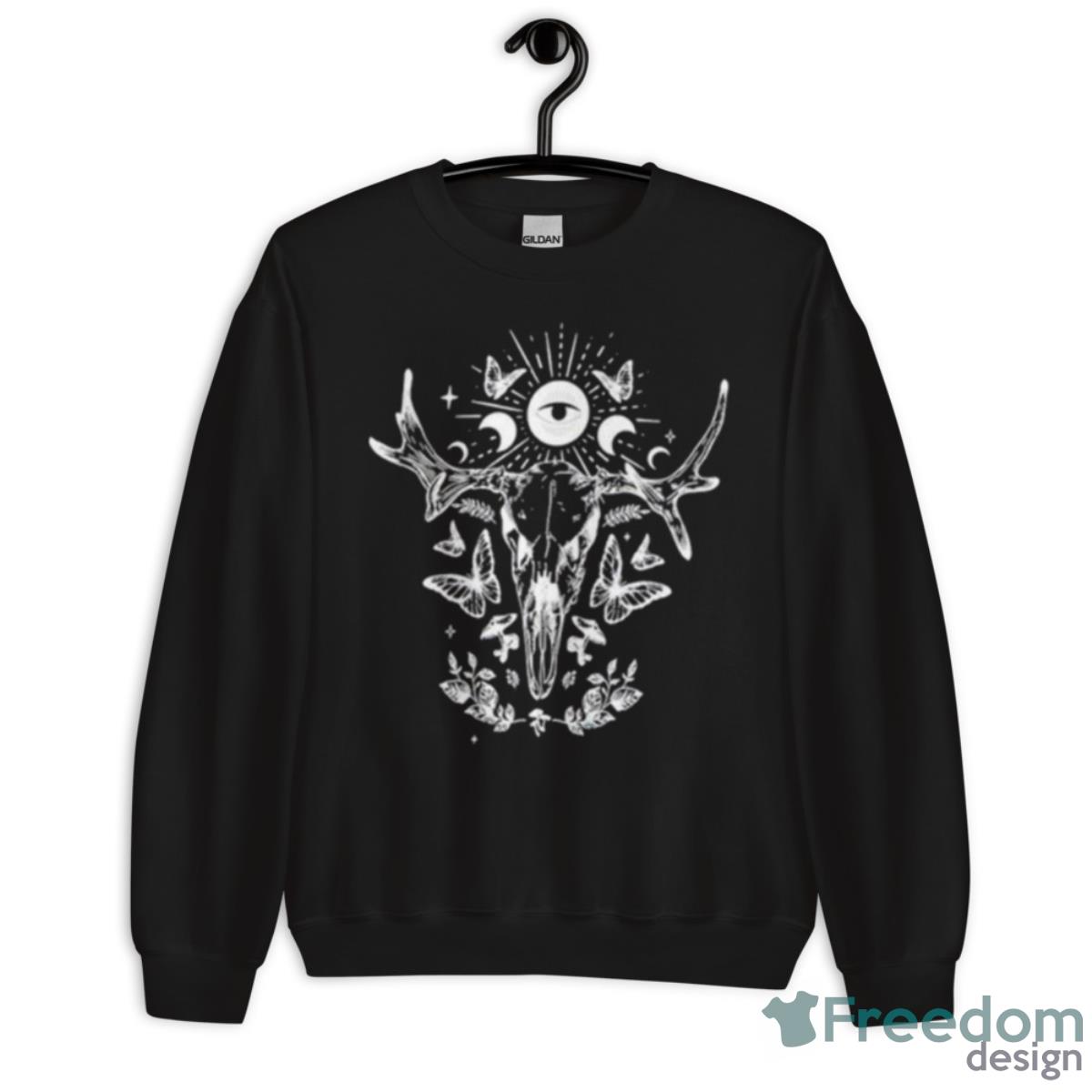 Moon Deer Skull Shirt - Unisex Crewneck Sweatshirt