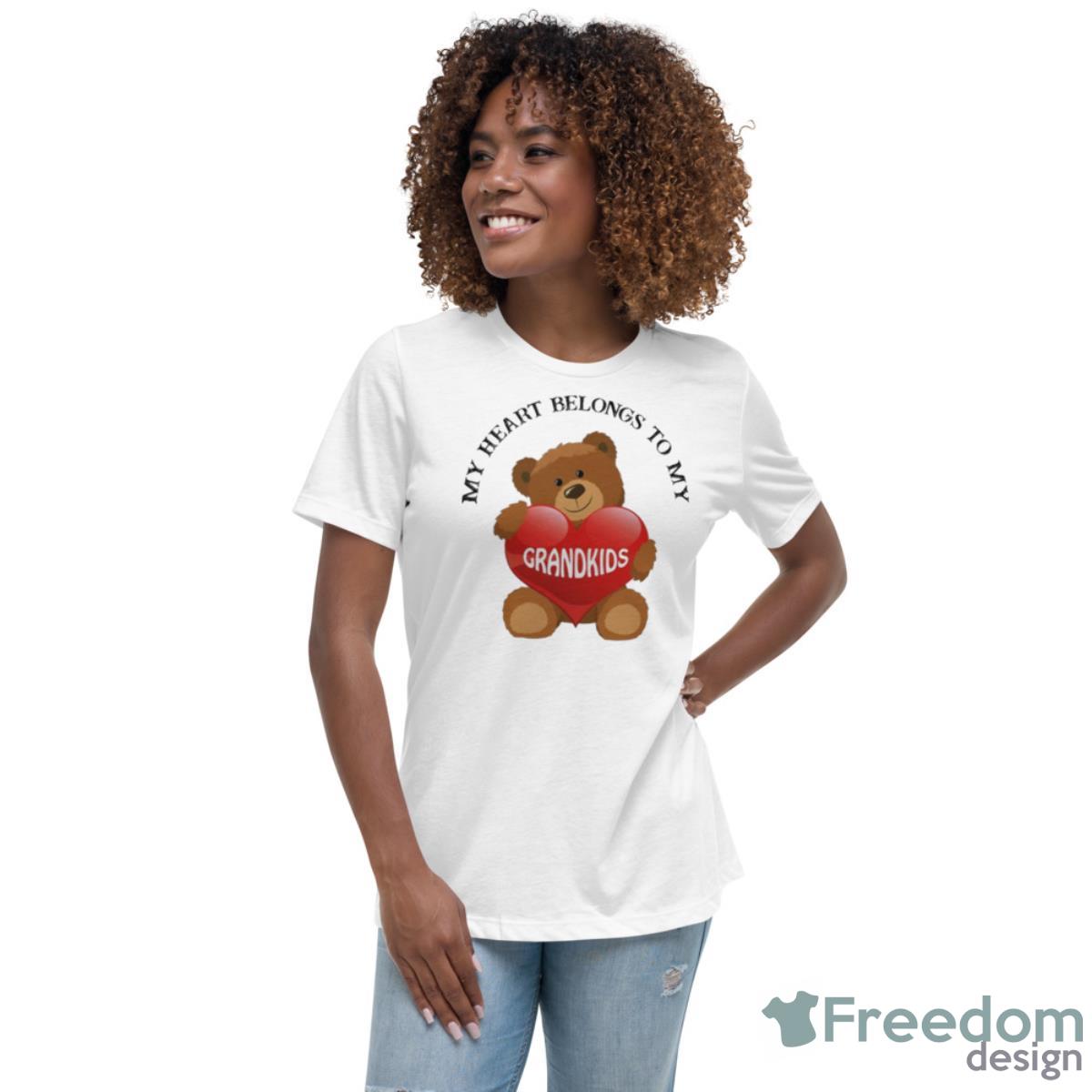 My Heart Belongs To My Grandkids Shirt - Womens Relaxed Short Sleeve Jersey Tee My Heart Belongs To My Grandkids Shirt - Womens Relaxed Short Sleeve Jersey Tee