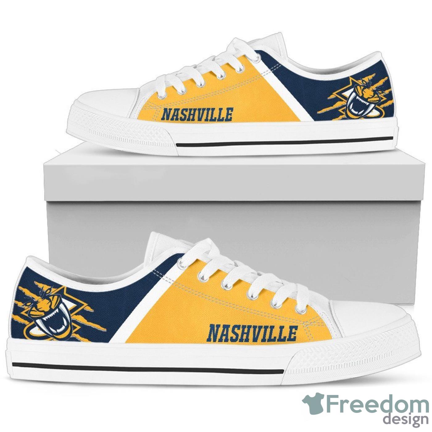 Nashville Predators Low Top Canvas Shoes For Men And Women Product Photo 2