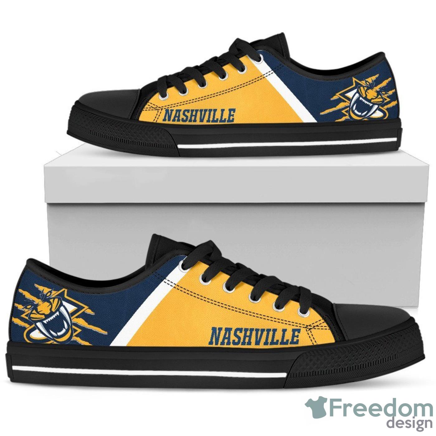 Nashville Predators Low Top Canvas Shoes For Men And Women Product Photo 1