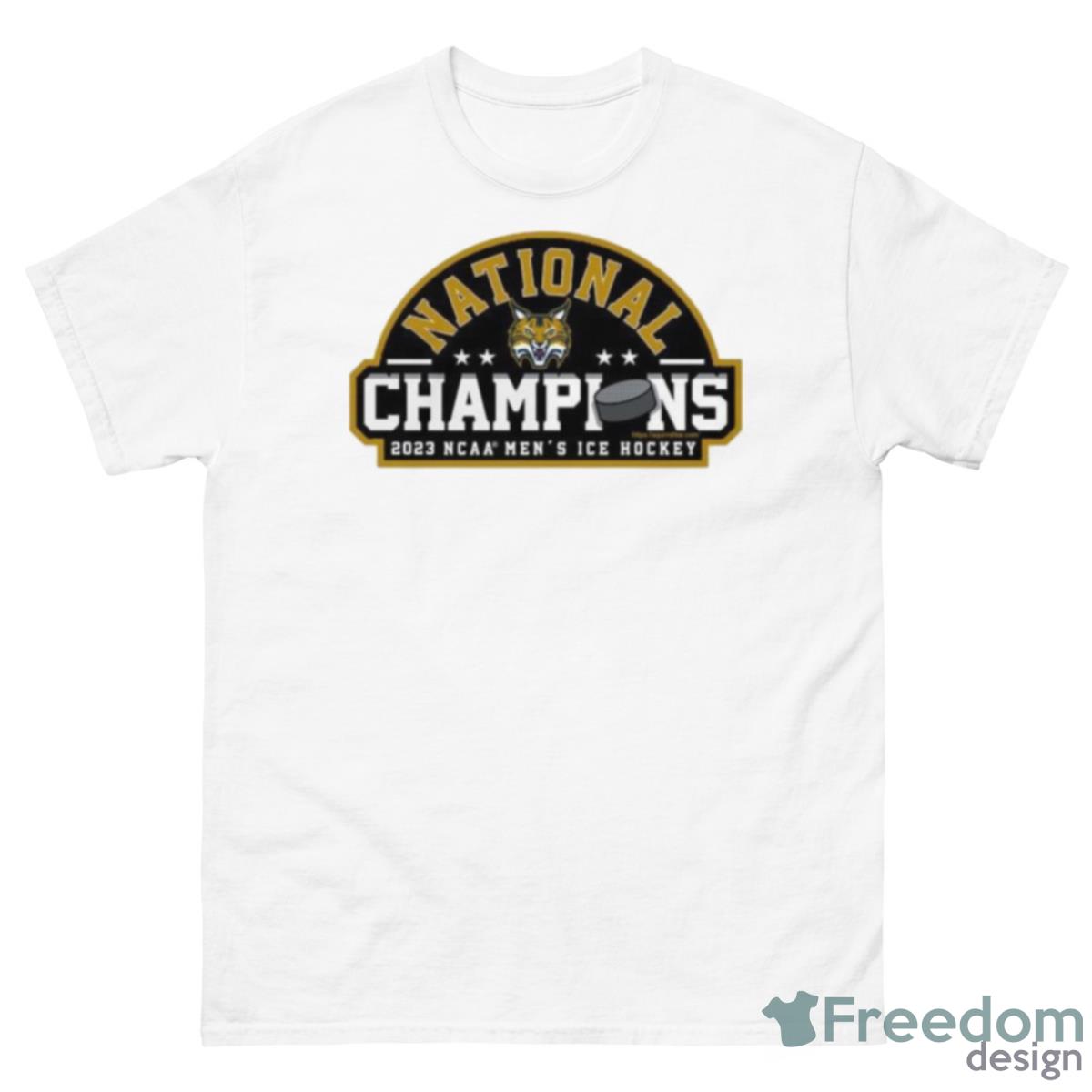 NCAA National Champions 2023 Quinnipiac Bobcats Men’s Ice Hockey Shirt - 500 Men’s Classic Tee Gildan