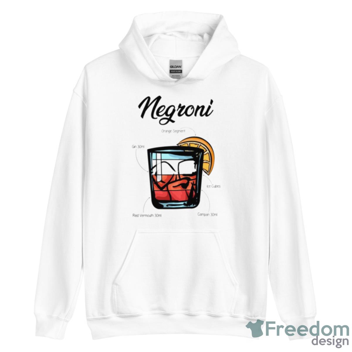 Negroni Cocktail Recipe Shirt - Unisex Heavy Blend Hooded Sweatshirt