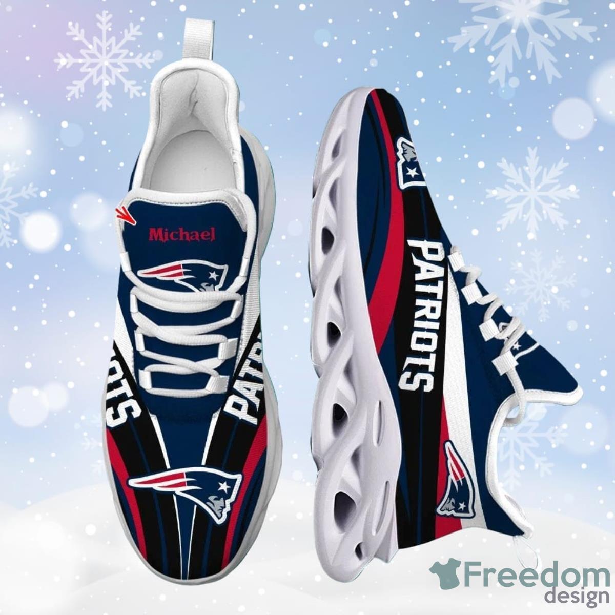 New England Patriots Max Soul Running Shoes Custom Name Product Photo 2