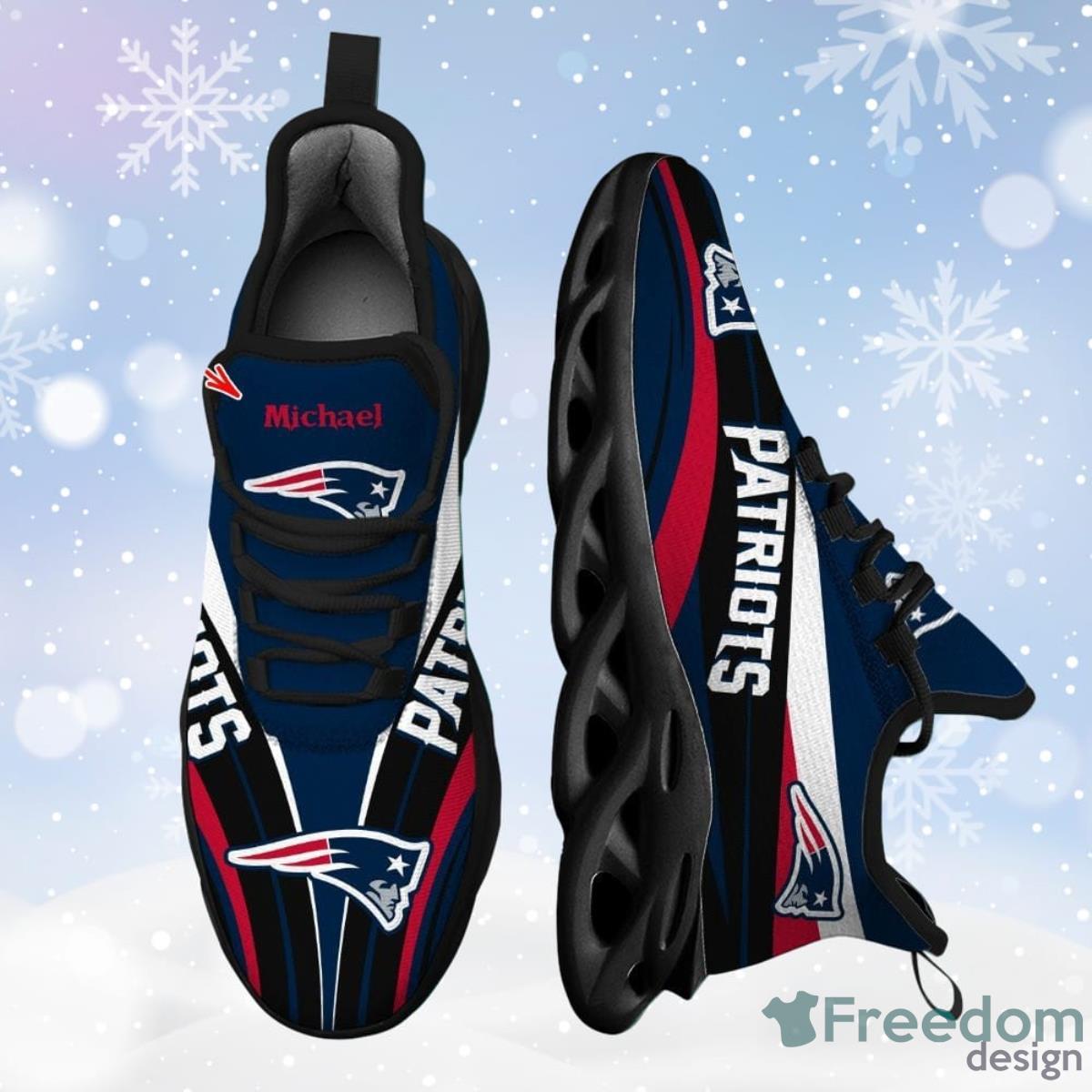 New England Patriots Max Soul Running Shoes Custom Name Product Photo 1