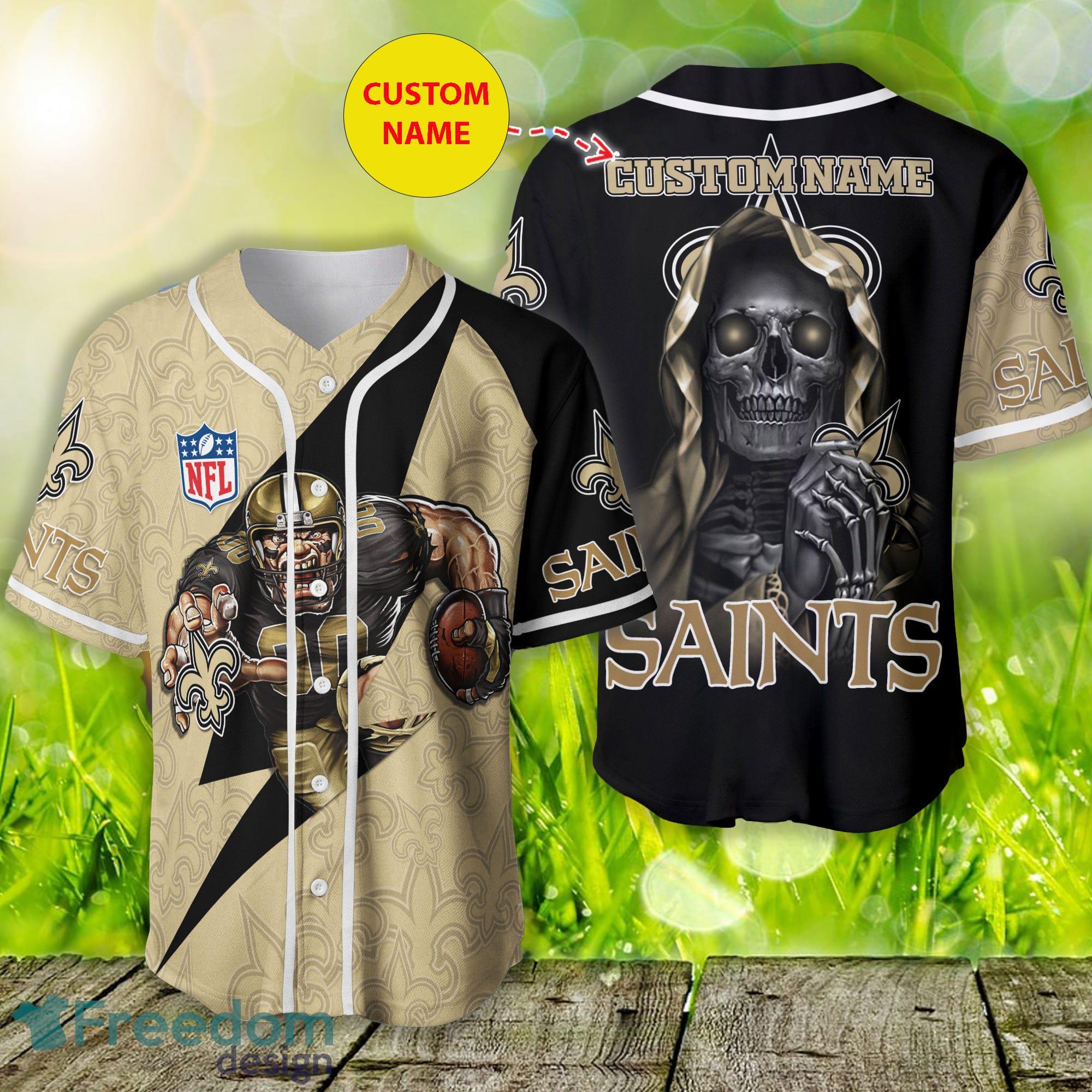 New Orleans Saints Custom Name And Number Baseball Jersey NFL