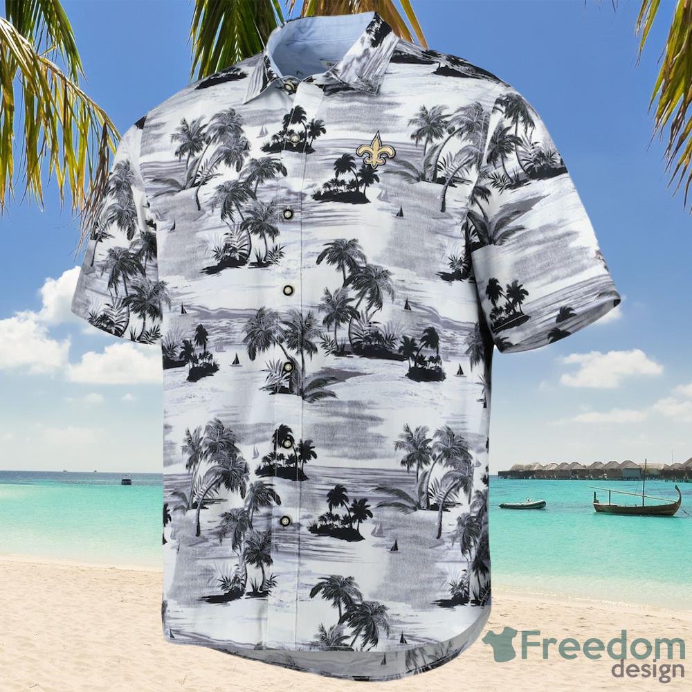 New Orleans Saints Tommy Bahama Tiki Luau Woven Button-Up Shirt - Black