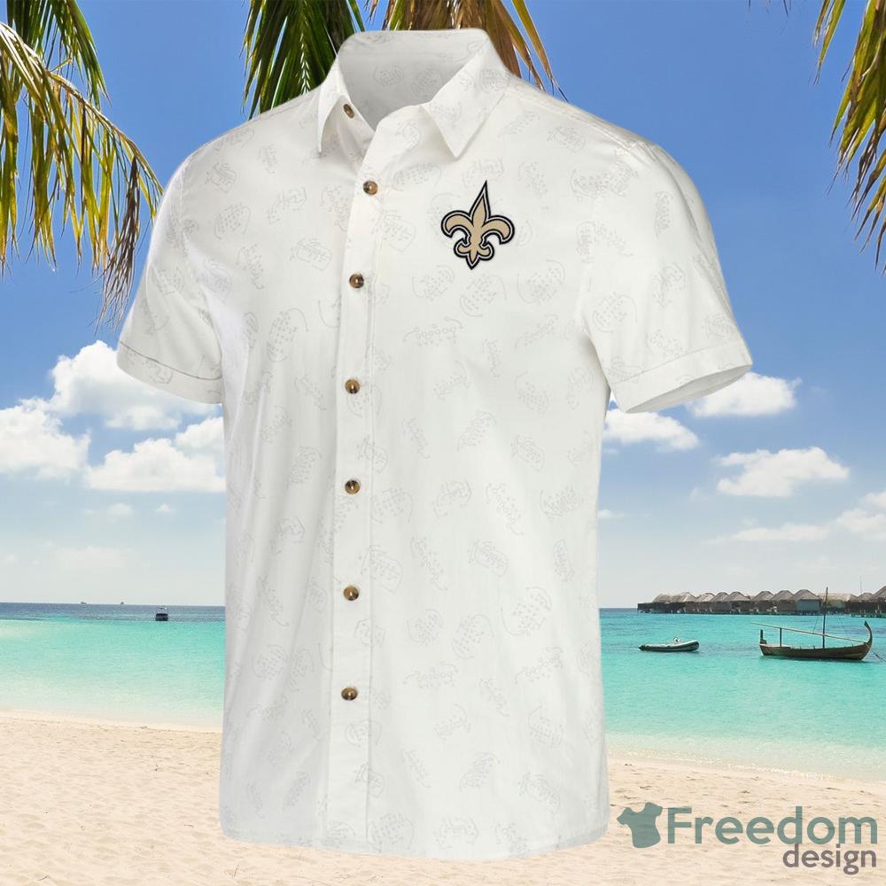 New Orleans Saints Thematic Button-Up Hawaiian Mens Shirt - Freedomdesign