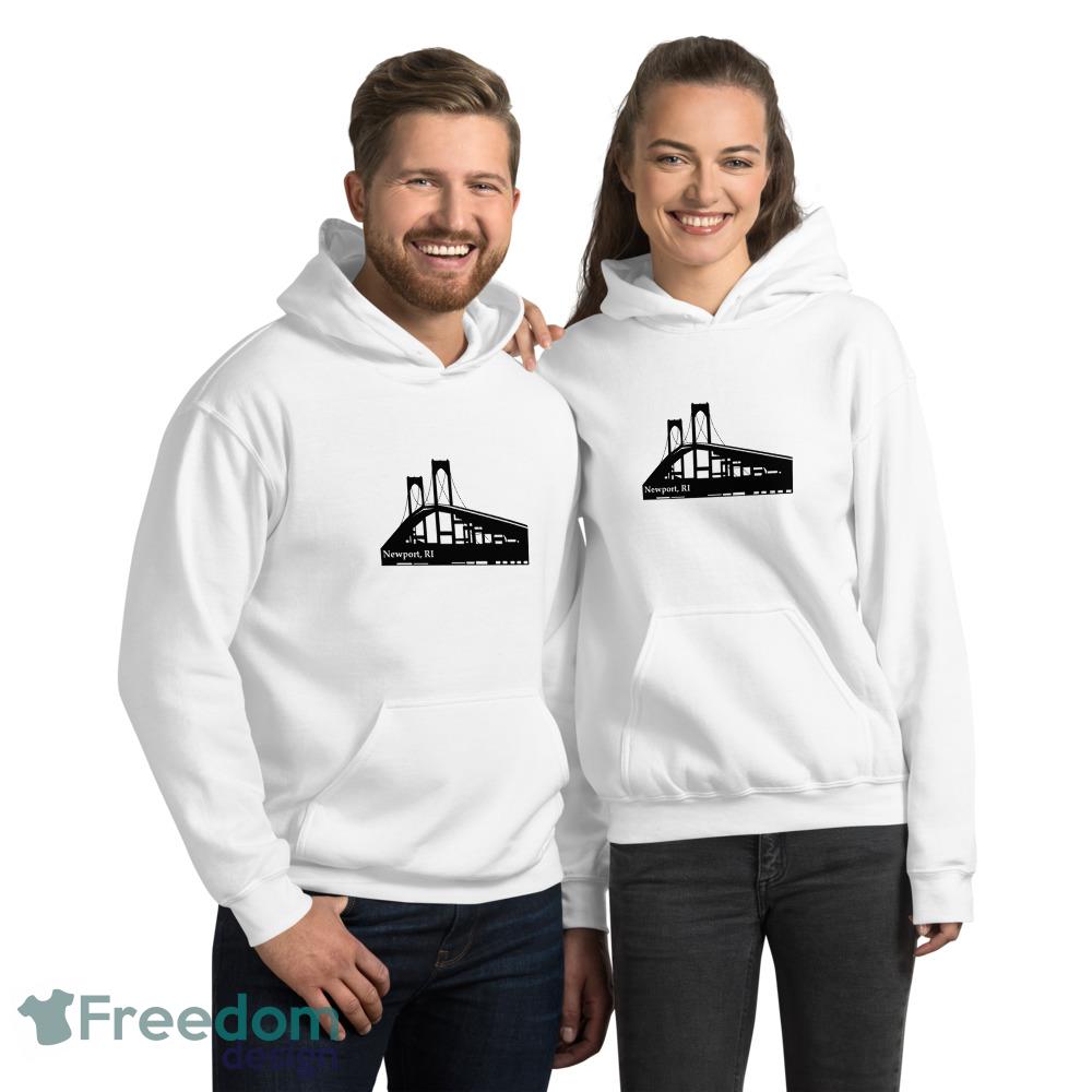 Newport Bridge RI white logo design T shirts gift for mens and womens - 18500 Unisex Heavy Blend Hooded Sweatshirt Newport Bridge RI white logo design T shirts gift for mens and womens - 18500 Unisex Heavy Blend Hooded Sweatshirt