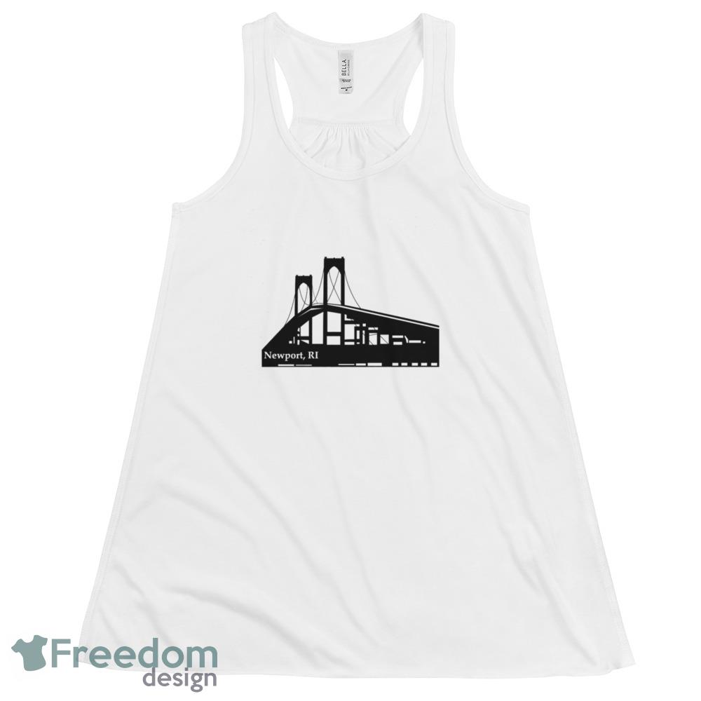 Newport Bridge RI white logo design T shirts gift for mens and womens image Newport Bridge RI white logo design T shirts gift for mens and womens - 8800 Women_s Flowy Racerback Tank