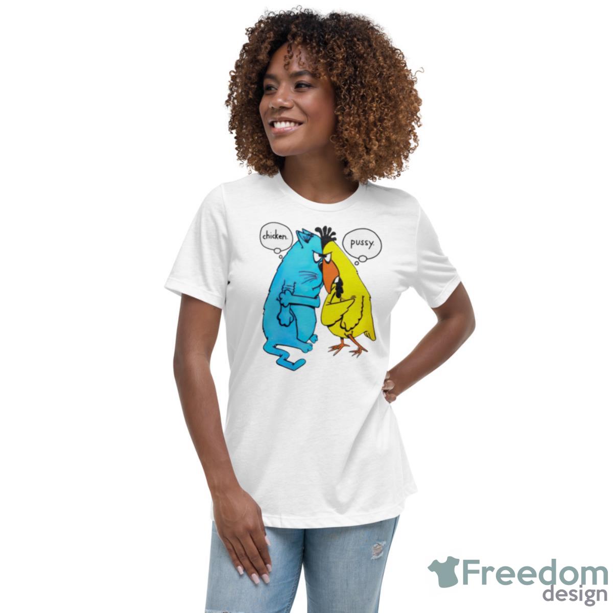 Nick Sturniolo Wearing Cartoon Chicken Pussy Single Stitch Shirt - Womens Relaxed Short Sleeve Jersey Tee Nick Sturniolo Wearing Cartoon Chicken Pussy Single Stitch Shirt - Womens Relaxed Short Sleeve Jersey Tee