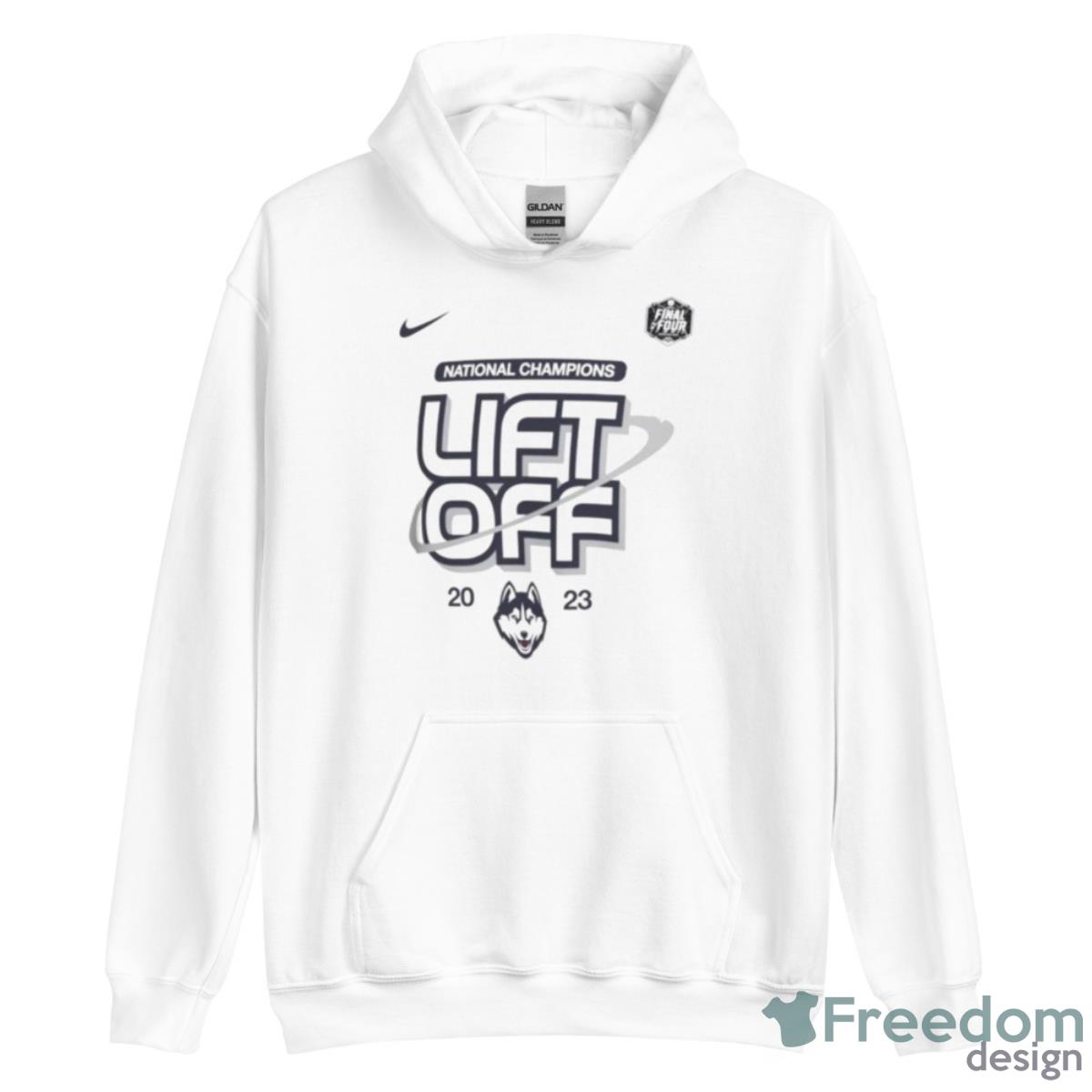 Nike UConn Huskies 2023 Men’s Basketball National Champions Lift Off Shirt - Unisex Heavy Blend Hooded Sweatshirt