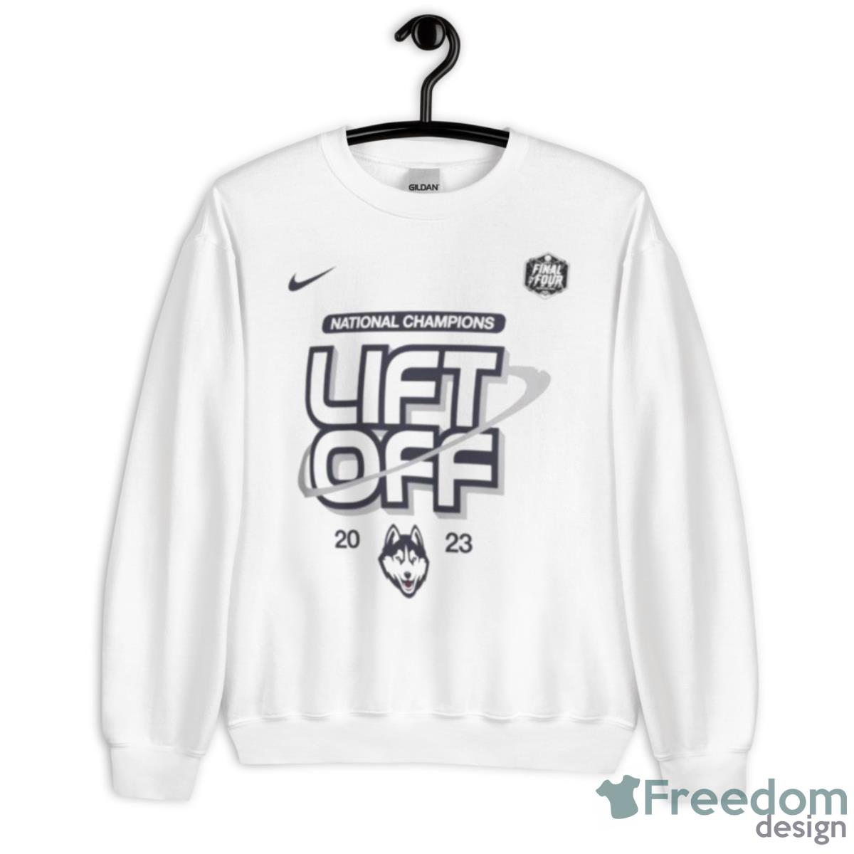 Nike UConn Huskies 2023 Men’s Basketball National Champions Lift Off Shirt - Unisex Heavy Blend Crewneck Sweatshirt