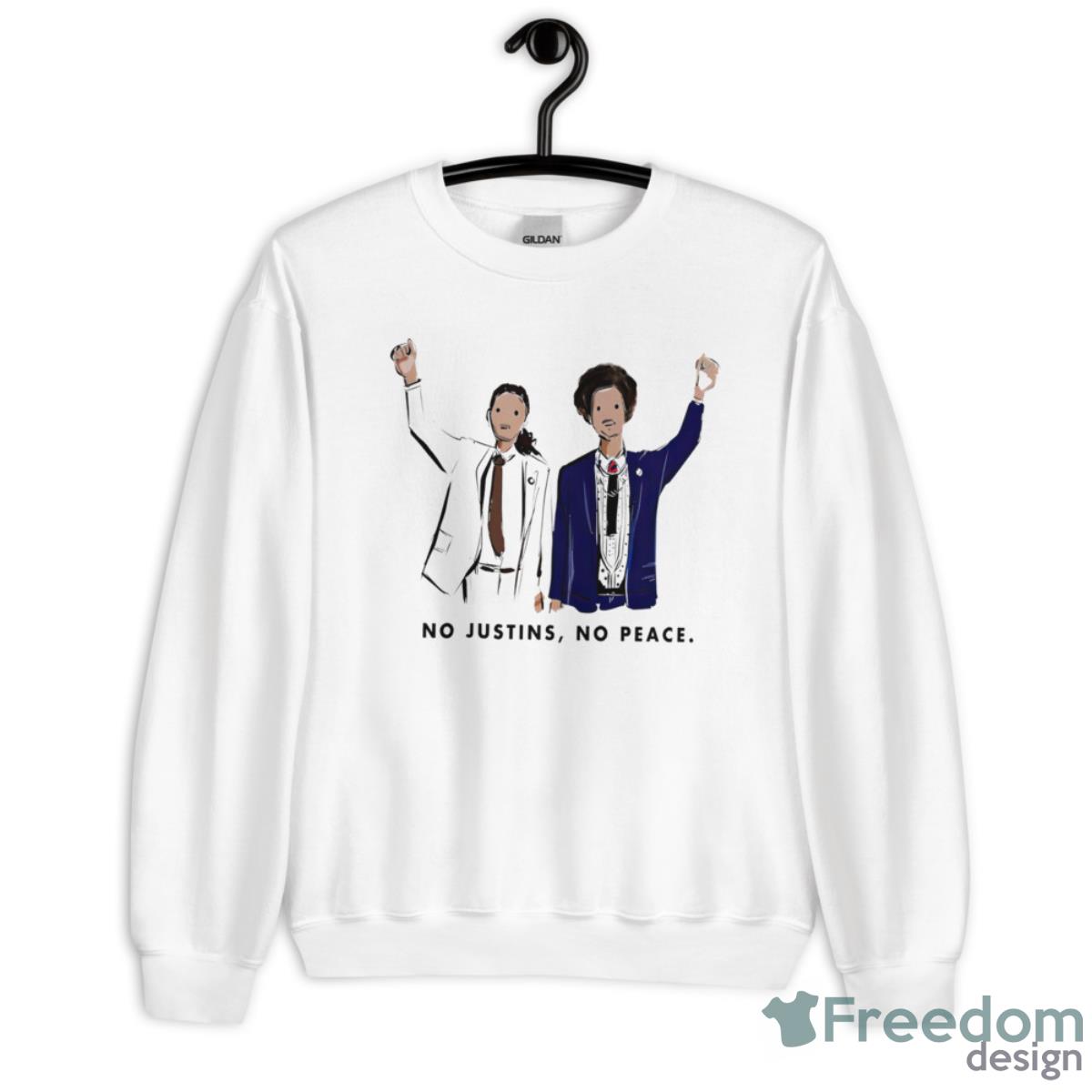No Justins No Peace Shirt - Unisex Heavy Blend Crewneck Sweatshirt