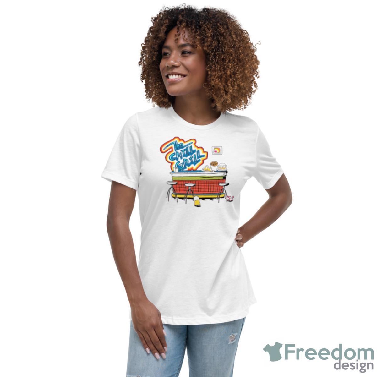 Nostalgia The Chill Grill Shirt - Womens Relaxed Short Sleeve Jersey Tee Nostalgia The Chill Grill Shirt - Womens Relaxed Short Sleeve Jersey Tee