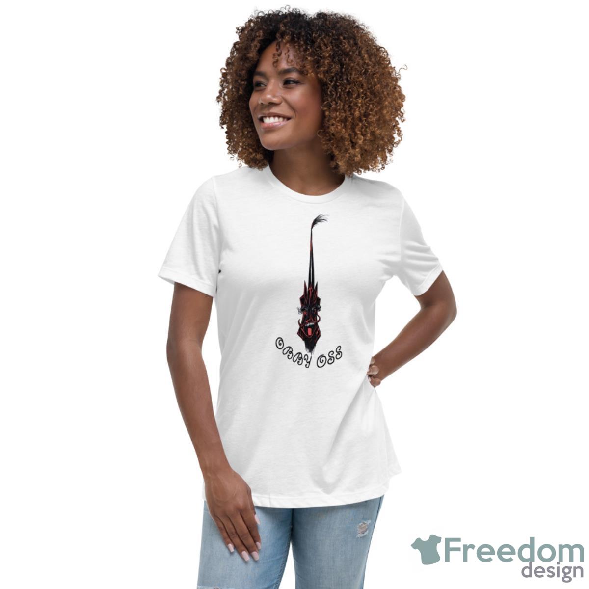 Obby Oss Blue Ribbon Shirt - Womens Relaxed Short Sleeve Jersey Tee Obby Oss Blue Ribbon Shirt - Womens Relaxed Short Sleeve Jersey Tee