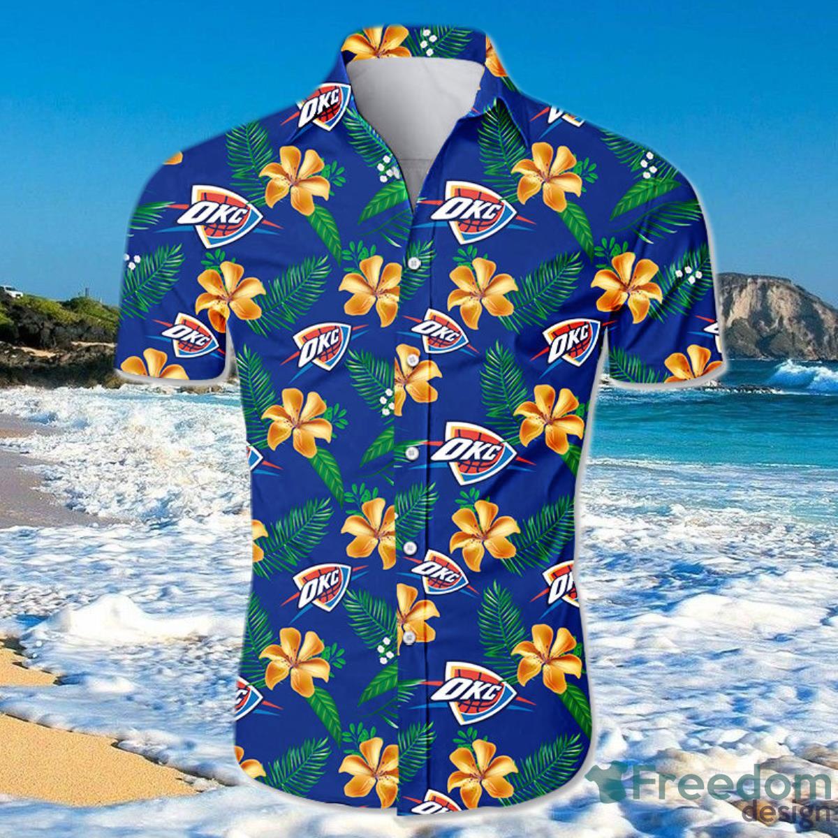 Oklahoma City Thunder Hawaiian Shirt For Men And Women Small Flowers Product Photo 1