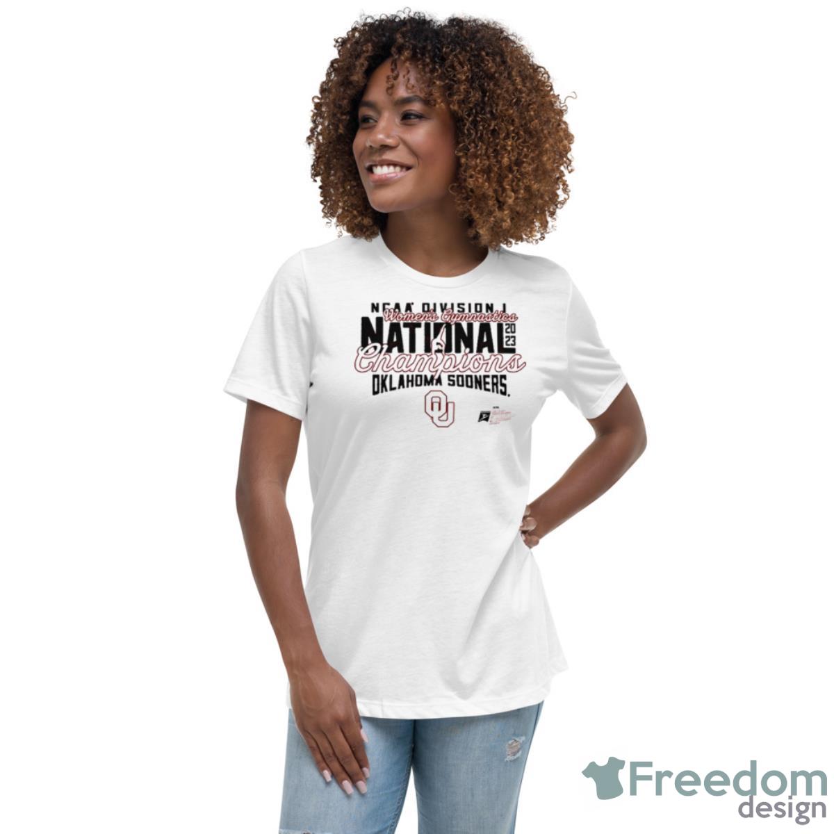Oklahoma Sooners 2023 NCAA Women’s Gymnastics National Champions Shirt - Womens Relaxed Short Sleeve Jersey Tee Oklahoma Sooners 2023 NCAA Women’s Gymnastics National Champions Shirt - Womens Relaxed Short Sleeve Jersey Tee
