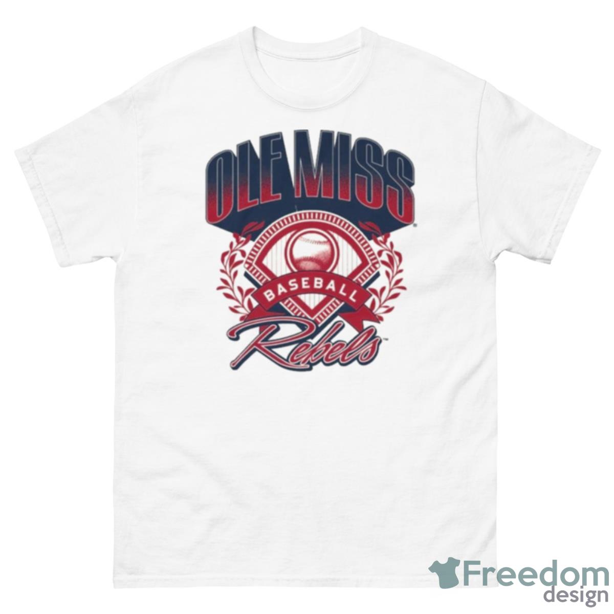 Ole Miss Rebels Throwback Baseball 2023 Shirt - 500 Men’s Classic Tee Gildan