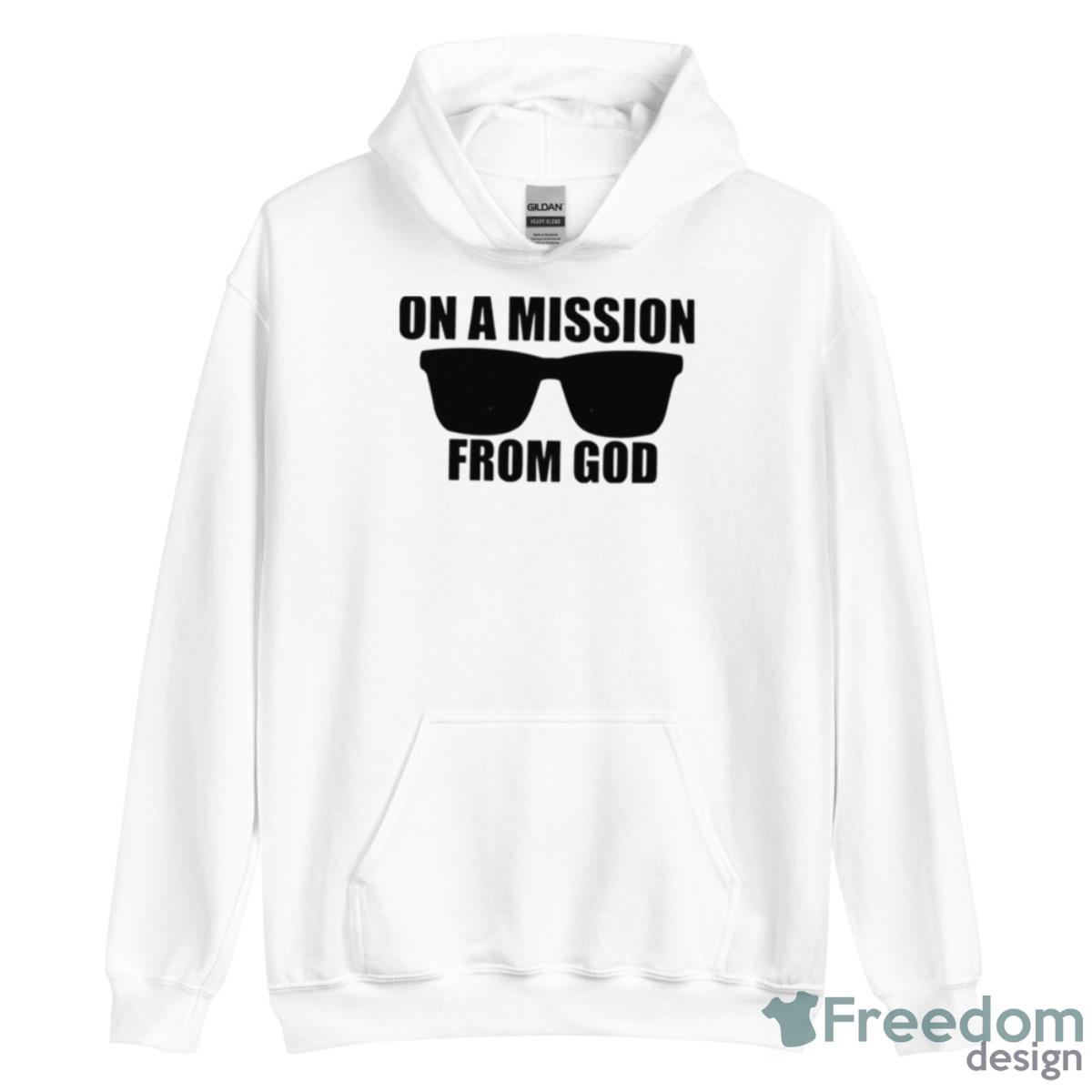 On A Mission From God The Blues Brothers Glasses Shirt - Unisex Heavy Blend Hooded Sweatshirt