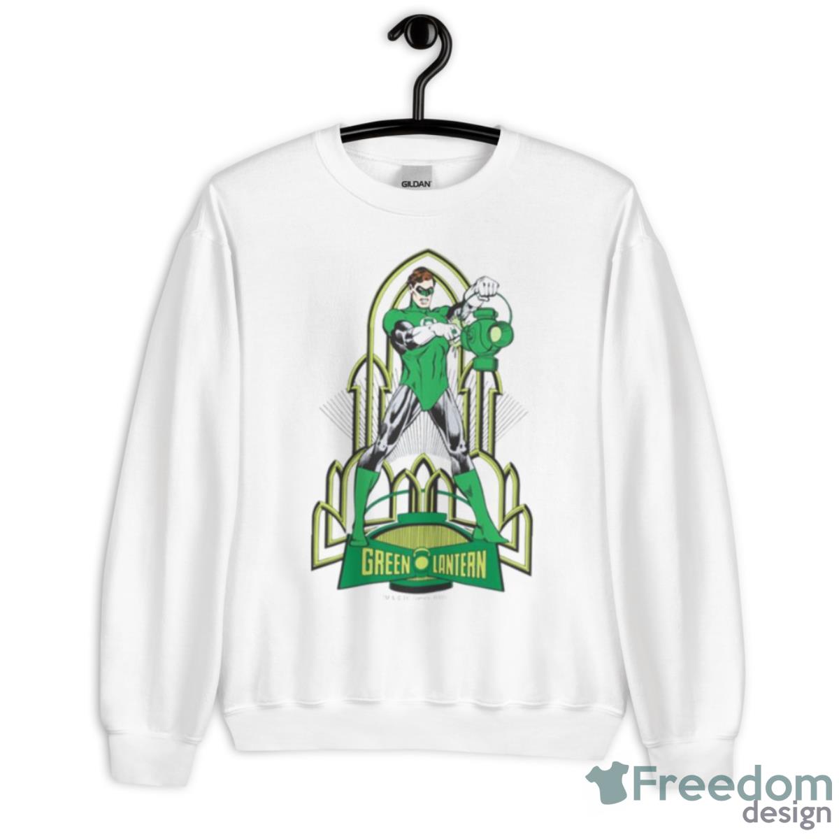 On Decorative Background Green Lantern Shirt - Unisex Heavy Blend Crewneck Sweatshirt
