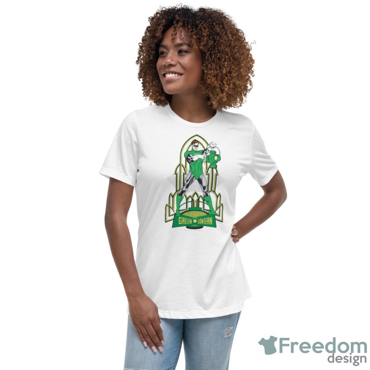On Decorative Background Green Lantern Shirt - Womens Relaxed Short Sleeve Jersey Tee On Decorative Background Green Lantern Shirt - Womens Relaxed Short Sleeve Jersey Tee