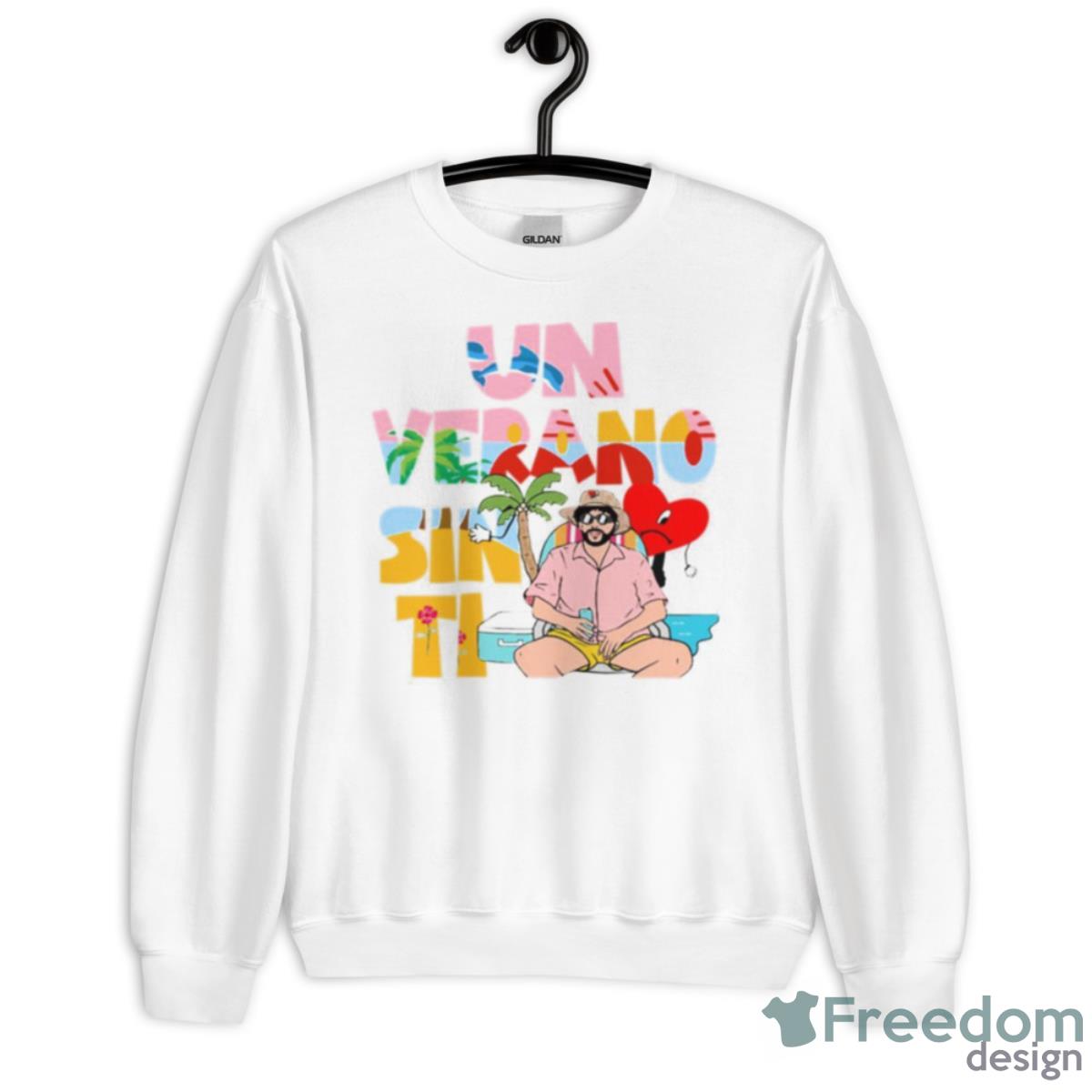 On The Beach Bad Bunny World’s Hottest Tour Fanart Shirt - Unisex Heavy Blend Crewneck Sweatshirt