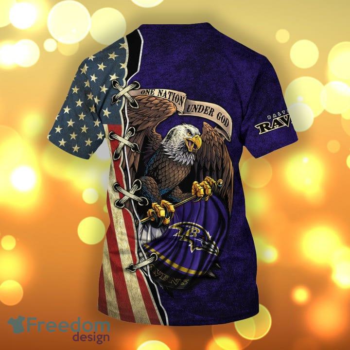 One Nation Under God Baltimore Ravens Tee Design 3D T Shirts For Mens -  Freedomdesign