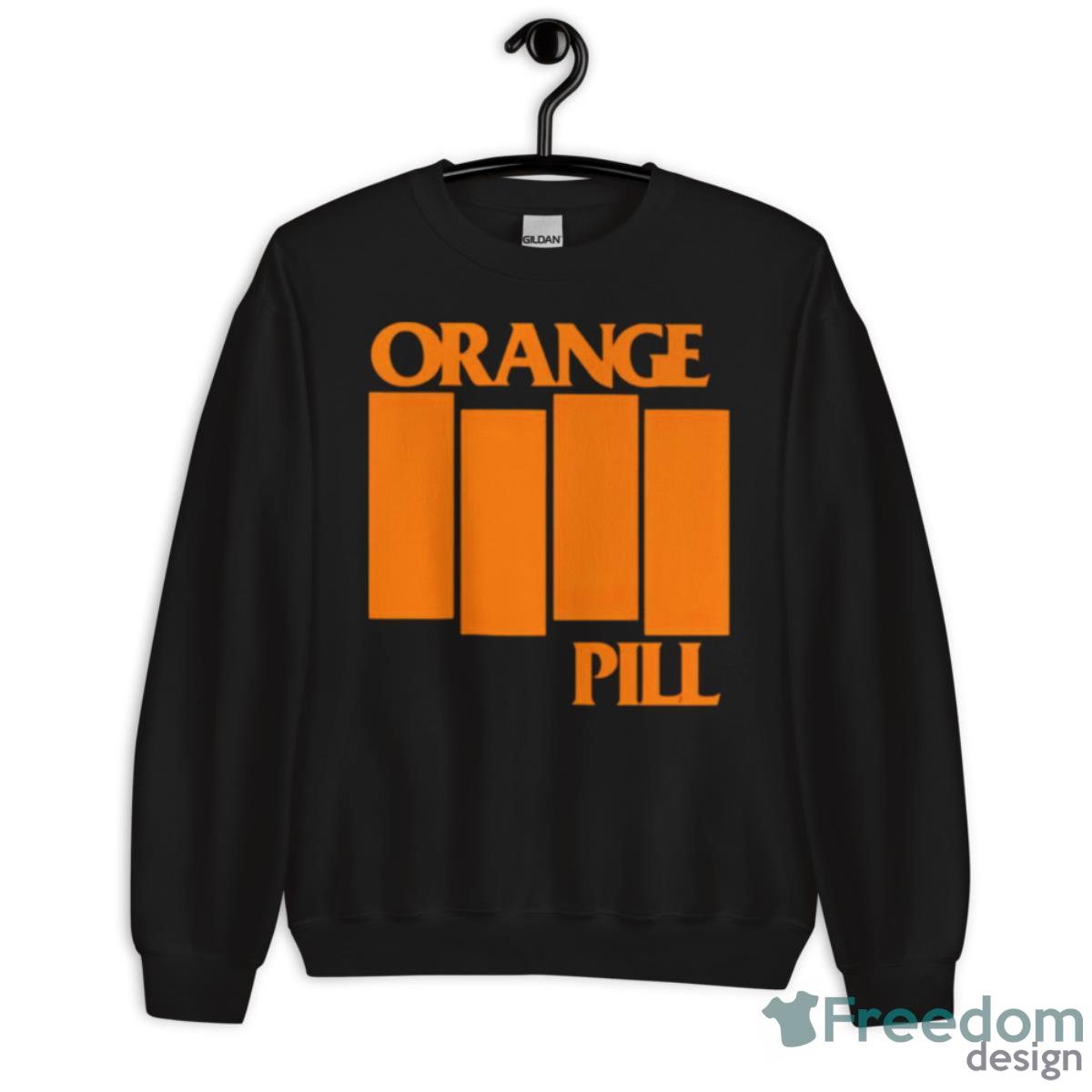 Orange Pill Flag Shirt - Unisex Crewneck Sweatshirt