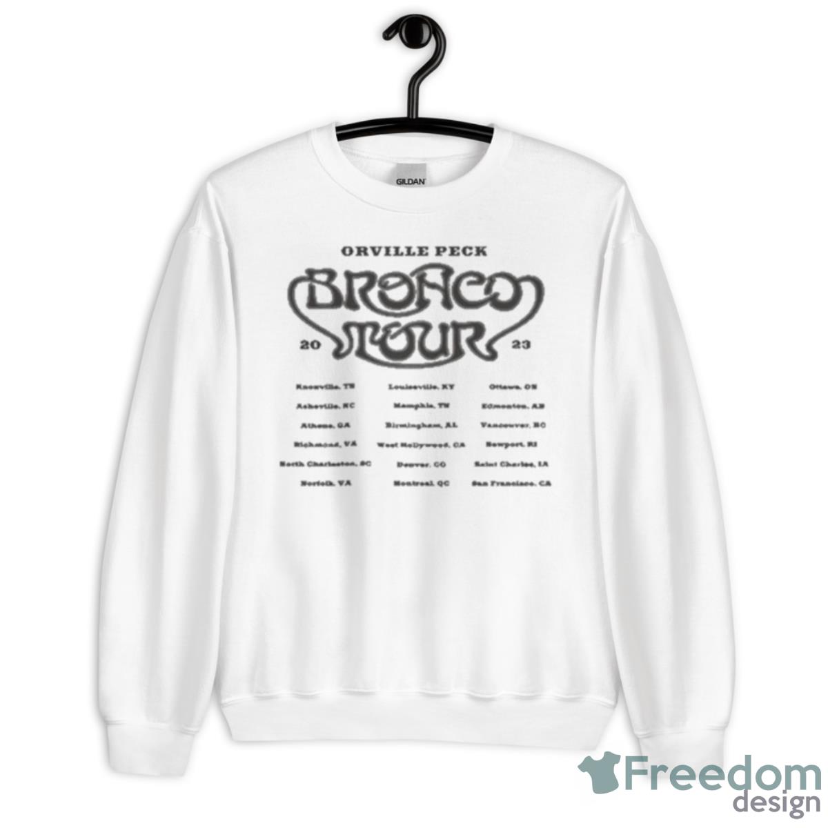 Orville Peck Gold Bronco Tour Shirt image Orville Peck Gold Bronco Tour Shirt - Unisex Heavy Blend Crewneck Sweatshirt