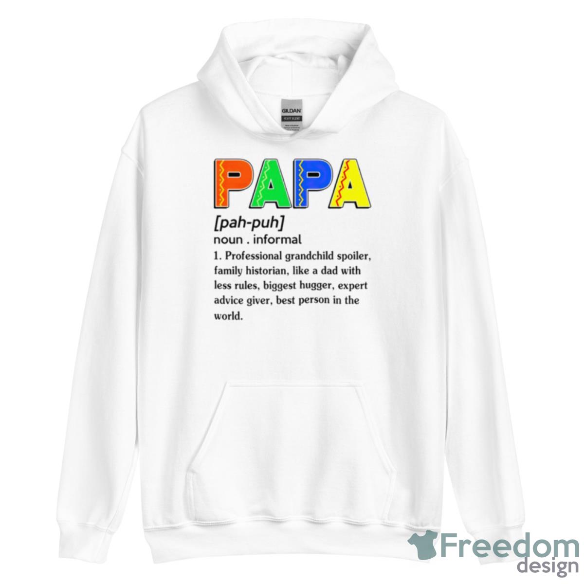 Papa Noun Informal Professional Grandchild Spoiler Shirt - Unisex Heavy Blend Hooded Sweatshirt