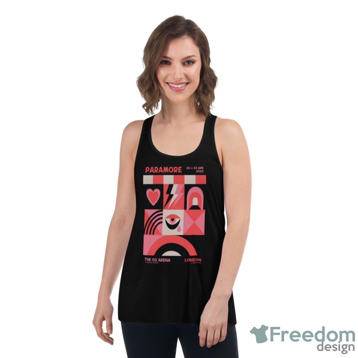 Paramore The O2 Arena London April 23 2023 Shirt - Womens Flowy Racerback Tank Paramore The O2 Arena London April 23 2023 Shirt - Womens Flowy Racerback Tank