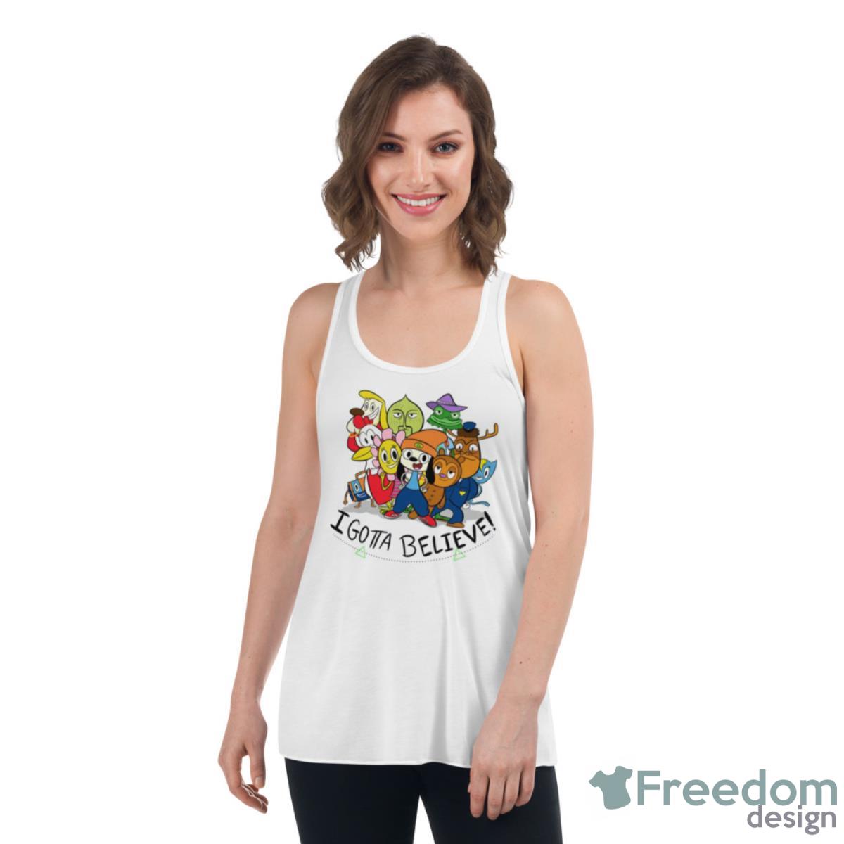 Parappa The Rapper I Gotta Believe Shirt - Womens Flowy Racerback Tank Parappa The Rapper I Gotta Believe Shirt - Womens Flowy Racerback Tank