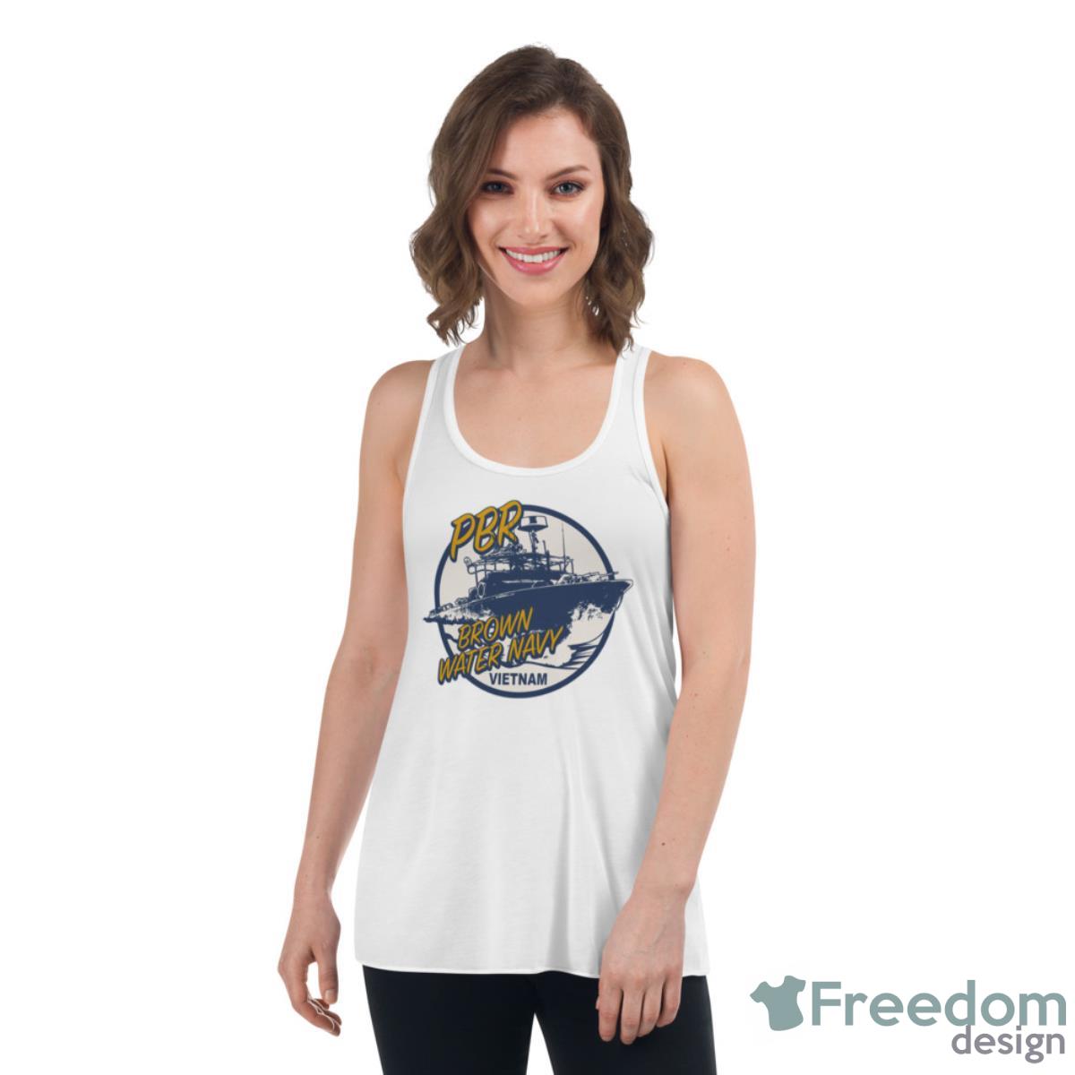 Pbr Brown Water Navy Vietnam Shirt - Womens Flowy Racerback Tank Pbr Brown Water Navy Vietnam Shirt - Womens Flowy Racerback Tank