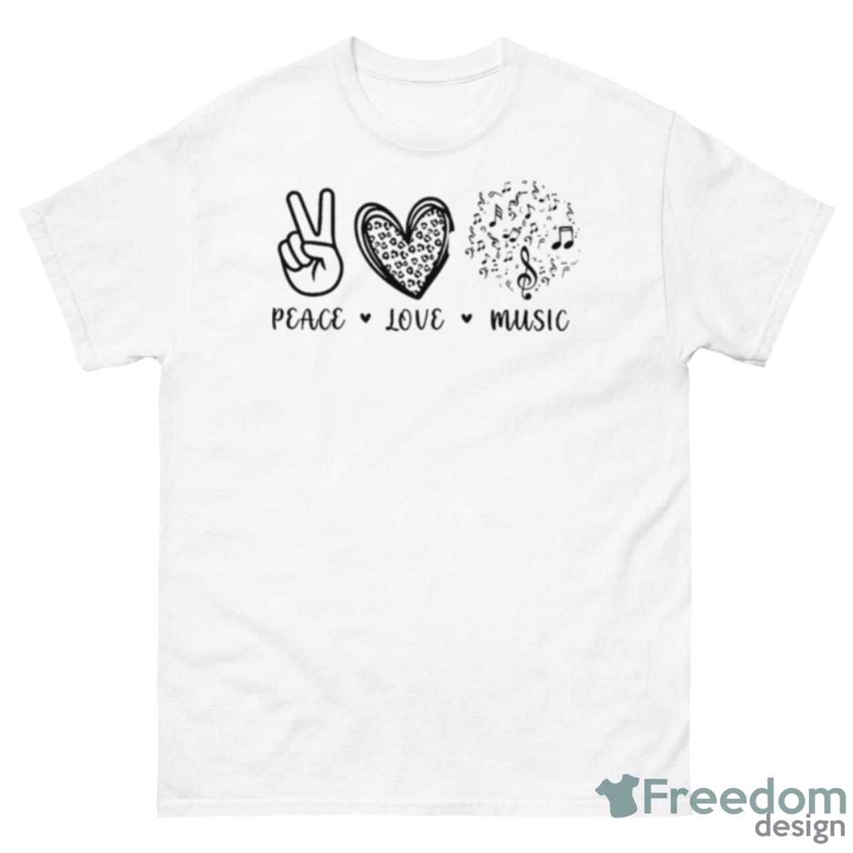 Peace Love Music Shirt - 500 Men’s Classic Tee Gildan