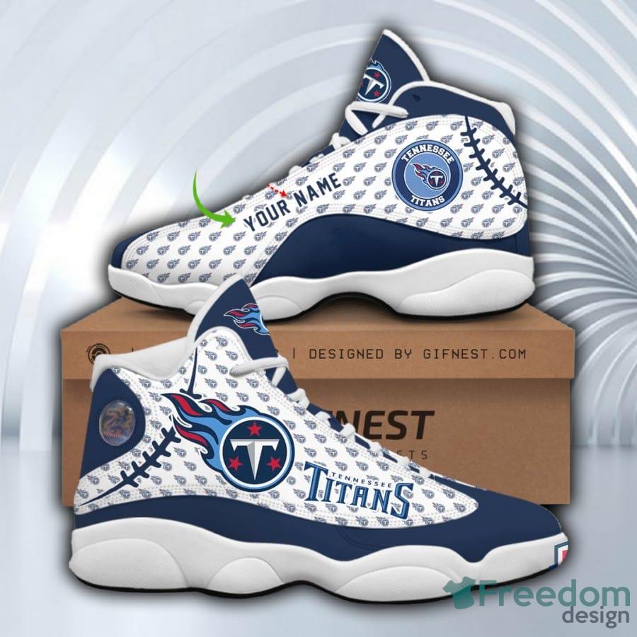 Tennessee Titans Fans Custom Name Air Jordan 13 Sneaker Shoes