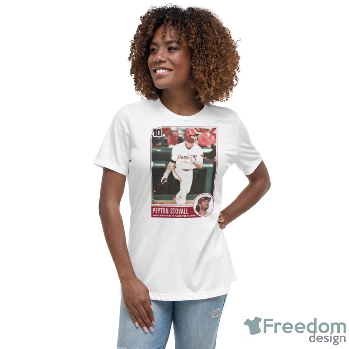 Peyton Stovall Baseball Card Shirt - Womens Relaxed Short Sleeve Jersey Tee Peyton Stovall Baseball Card Shirt - Womens Relaxed Short Sleeve Jersey Tee