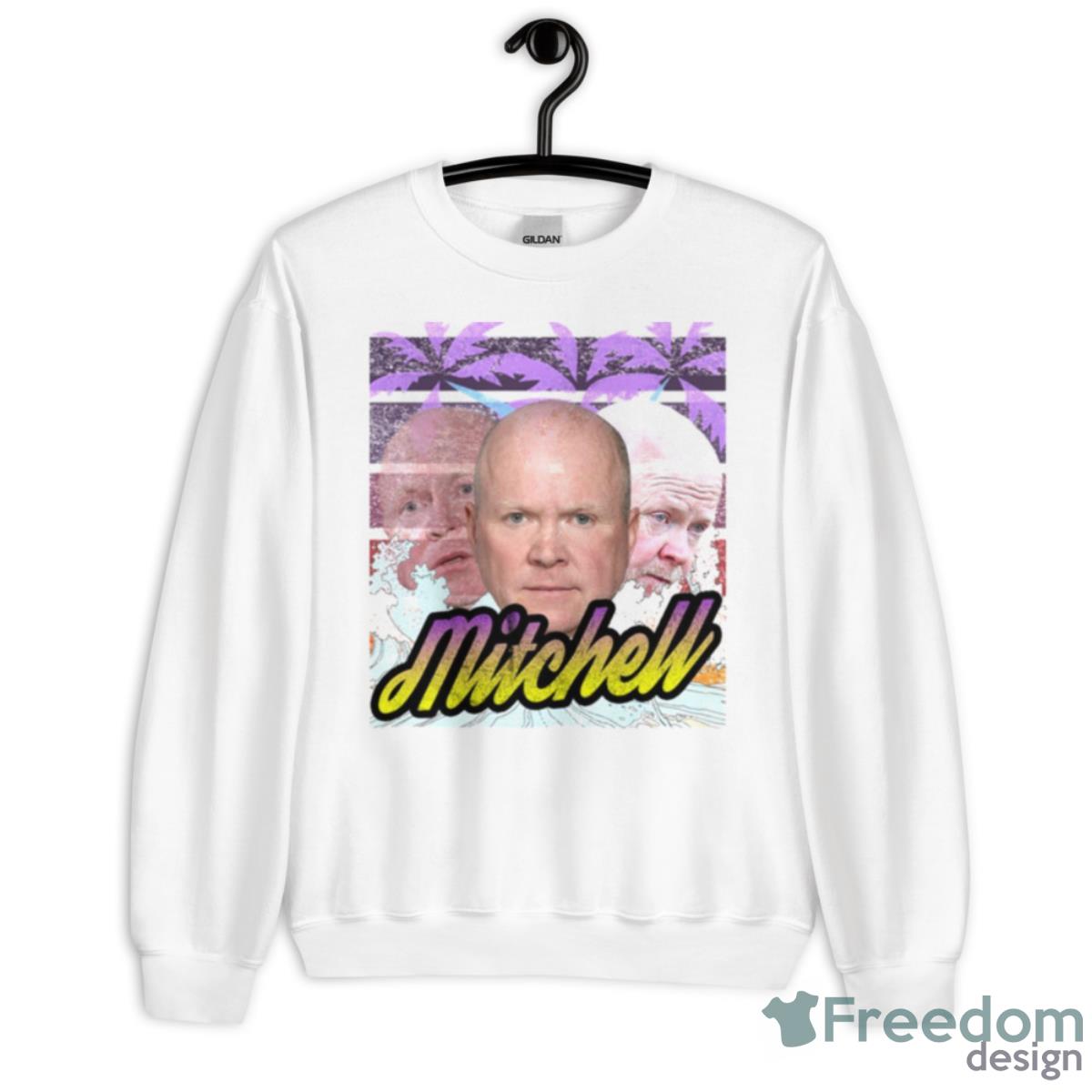 Phil Mitchell Eastenders Cold War Steve Mcfadden Vintage Sun Drenched Style Surf Palm Tree Shirt - Unisex Heavy Blend Crewneck Sweatshirt