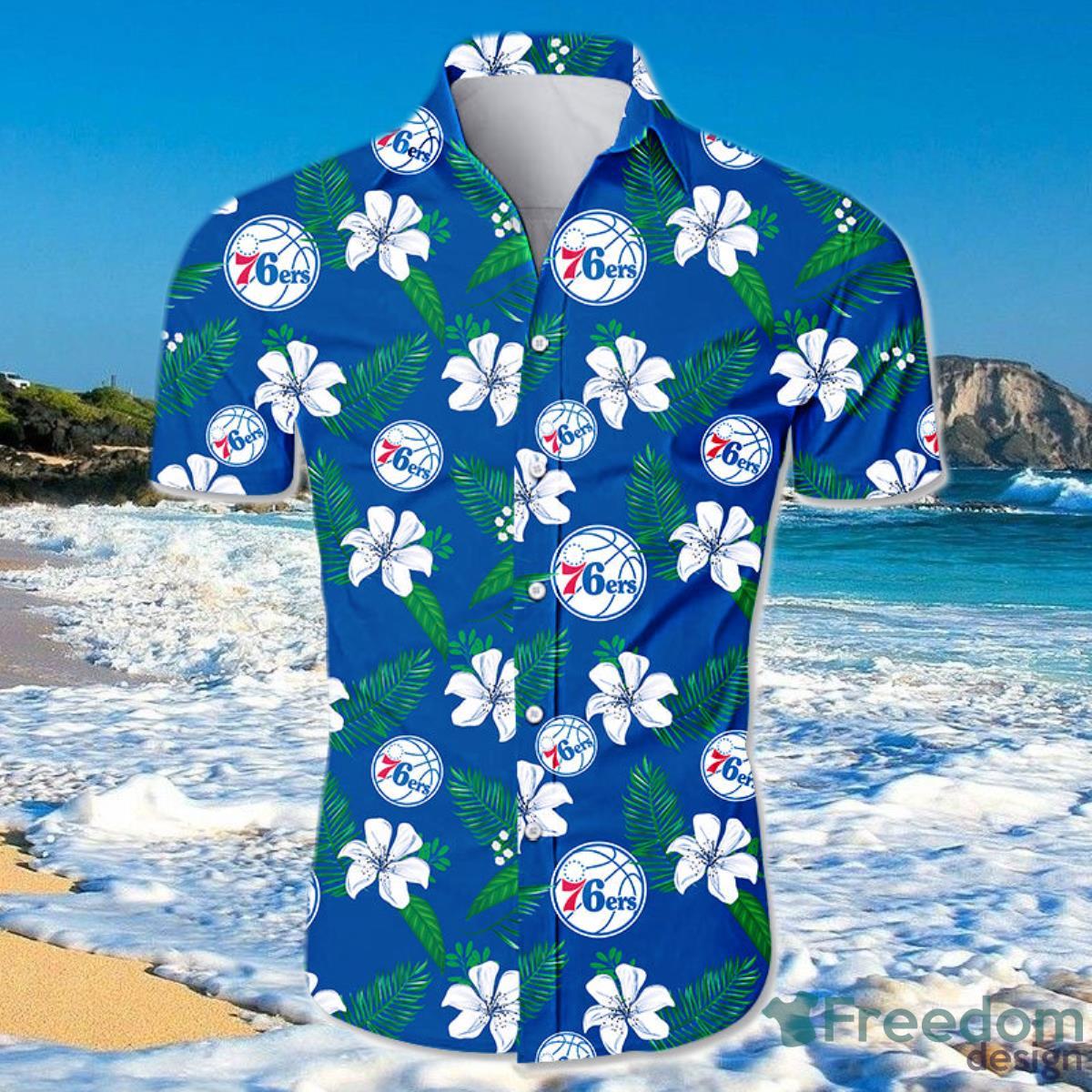 Philadelphia 76ers Hawaiian Shirt Small Flowers For Men And Women Product Photo 1