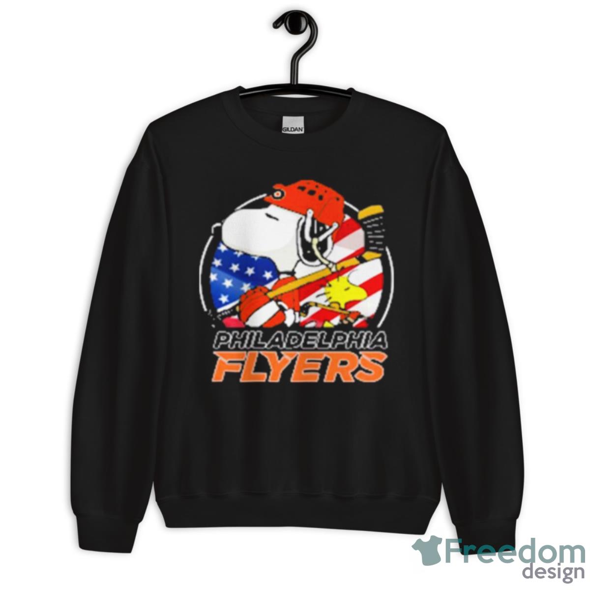 Philadelphia Flyers Ice Hockey Snoopy And Woodstock NHL Shirt - Unisex Crewneck Sweatshirt