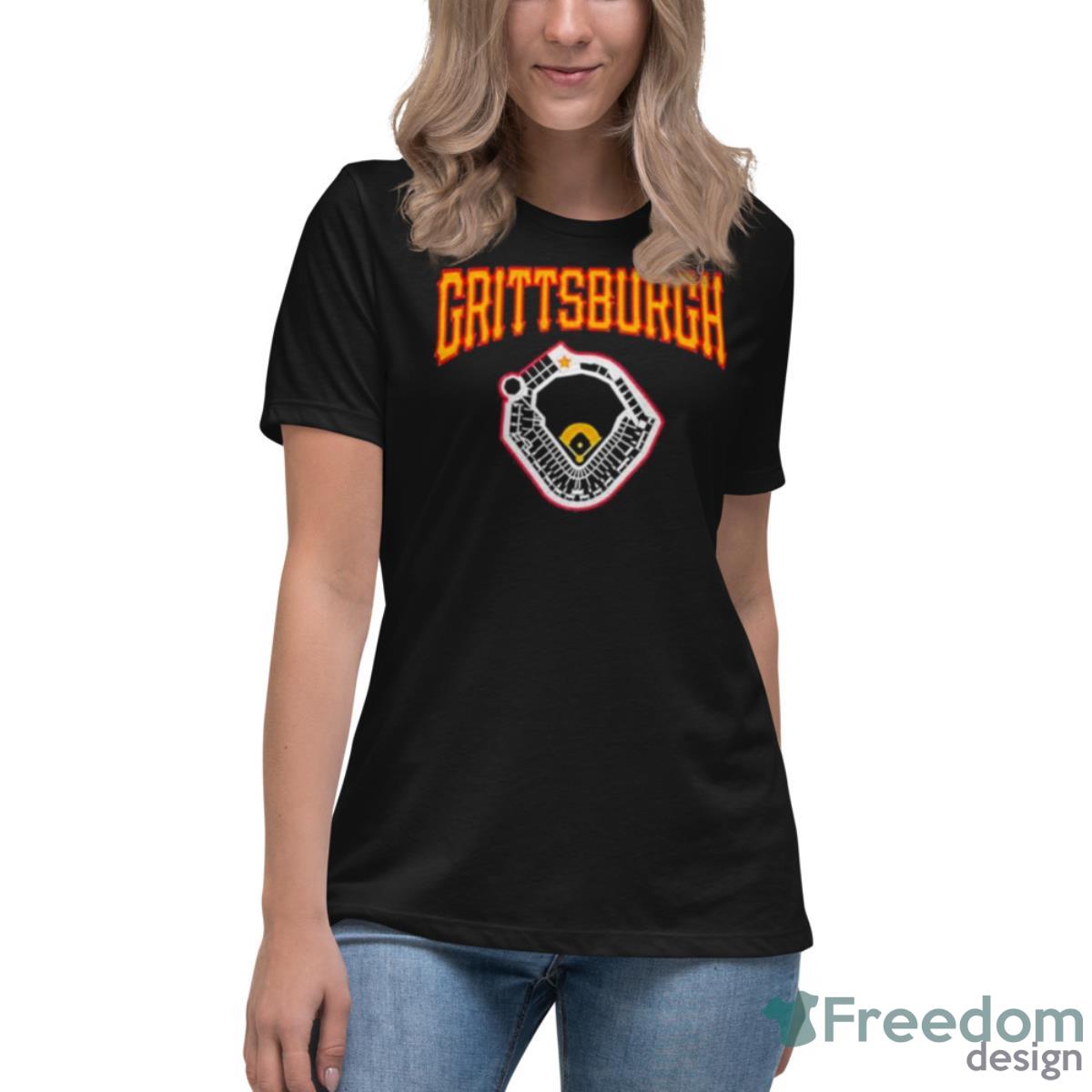Pittsburgh Pirates Grittsburgh Stadium 2023 Shirt - Womens Relaxed Short Sleeve Jersey Tee Pittsburgh Pirates Grittsburgh Stadium 2023 Shirt - Womens Relaxed Short Sleeve Jersey Tee