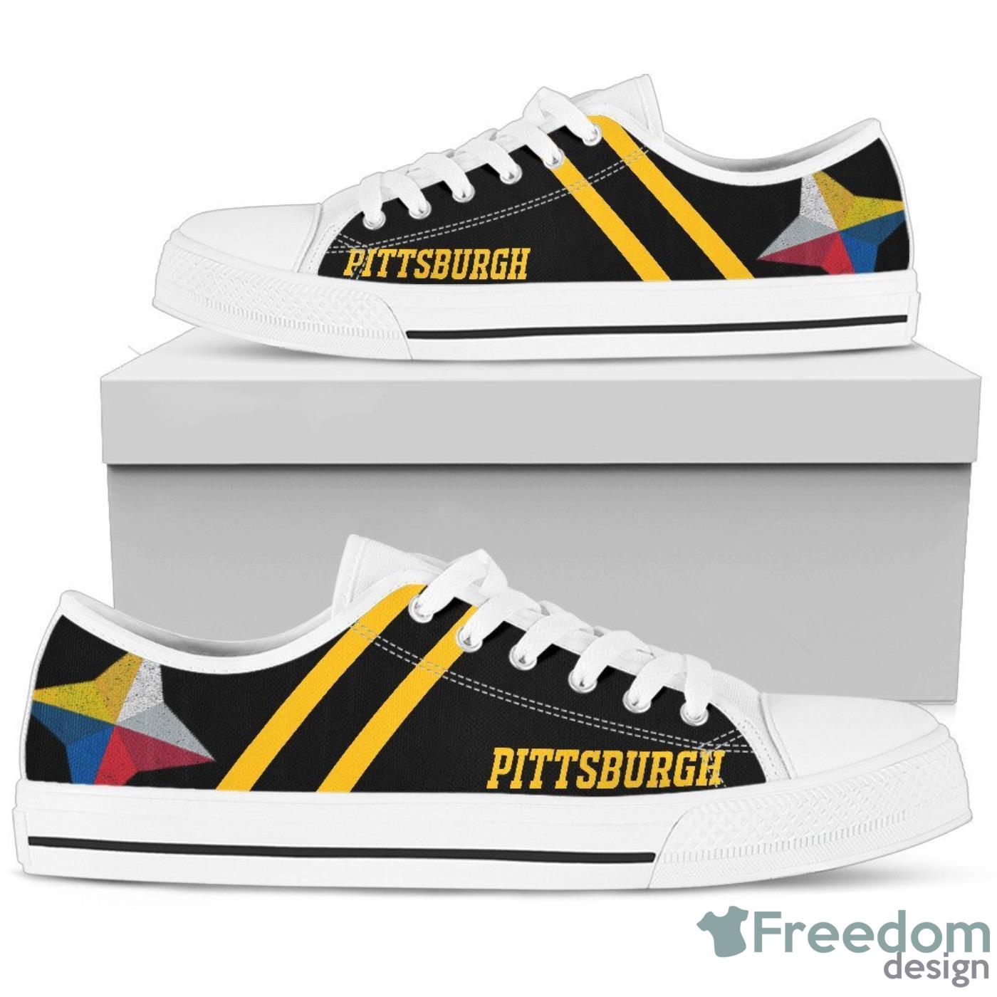 Pittsburgh Steelers NFL Men And Women Low Top White Canvas Shoes