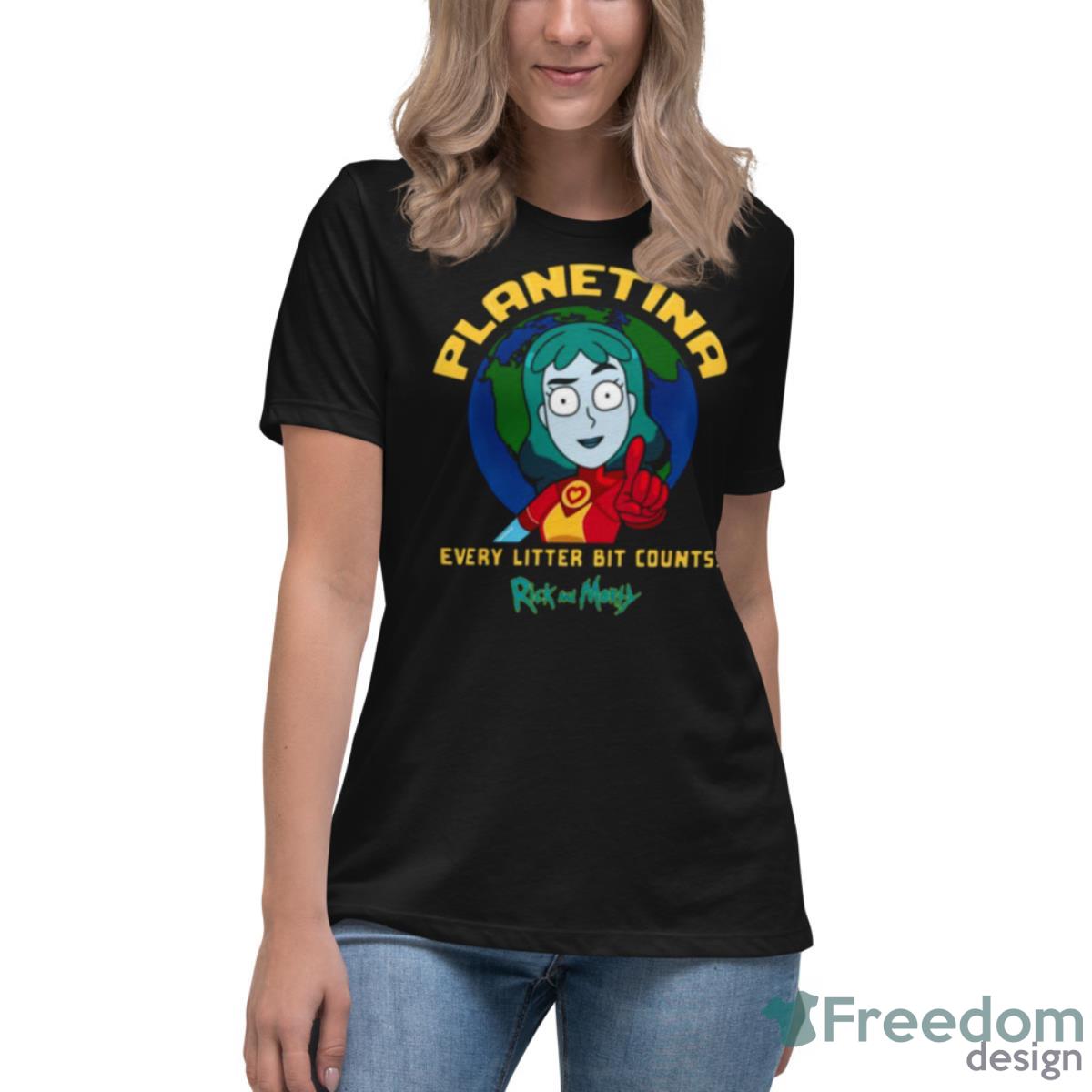 Planetina Every Litter Bit Counts Captain Planet Shirt - Womens Relaxed Short Sleeve Jersey Tee Planetina Every Litter Bit Counts Captain Planet Shirt - Womens Relaxed Short Sleeve Jersey Tee